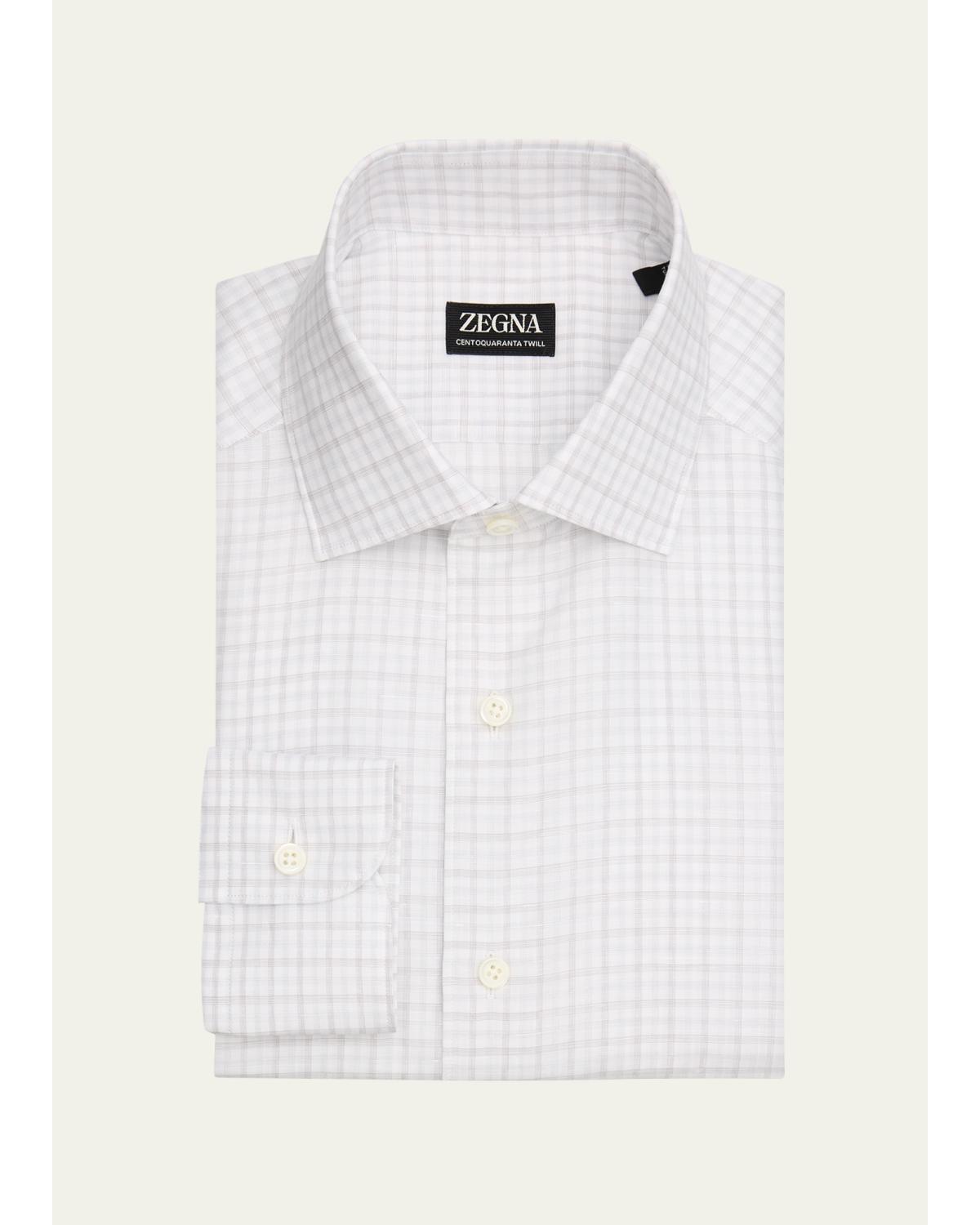 Men'S Plaid Cotton-Linen Shirt