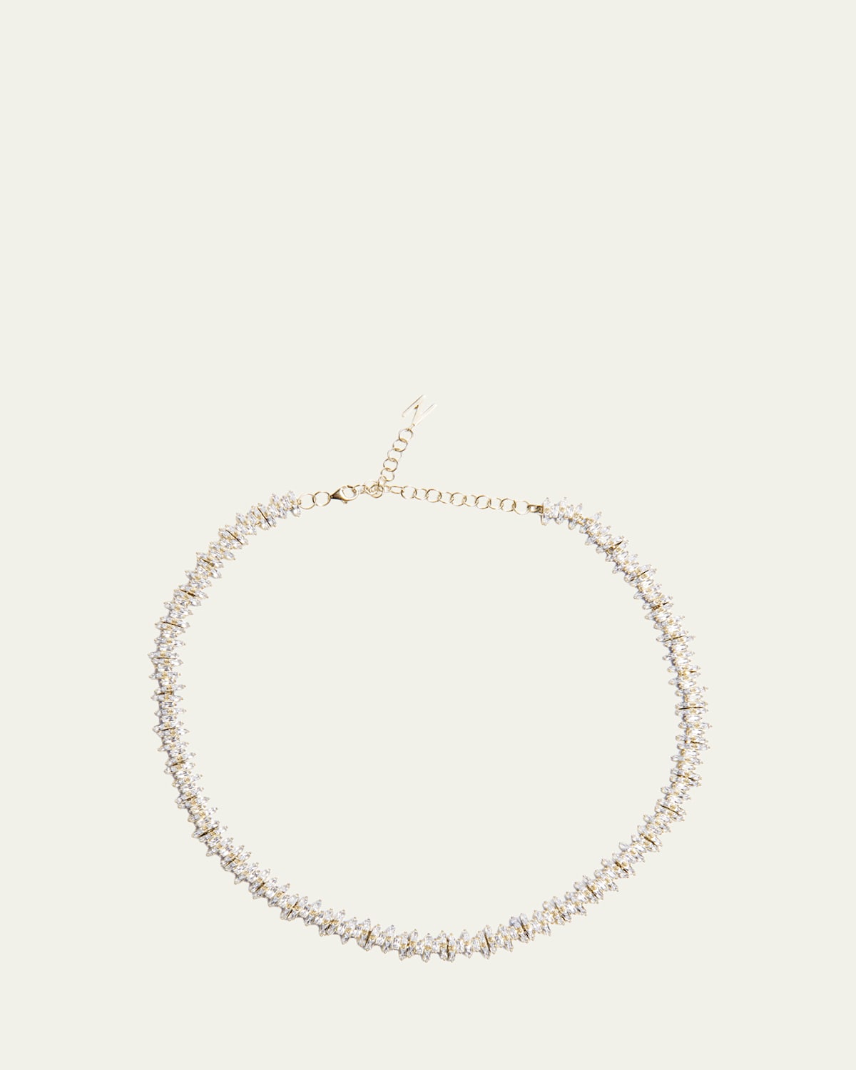 Nickho Rey 925 Necklace with Crystals, Gold