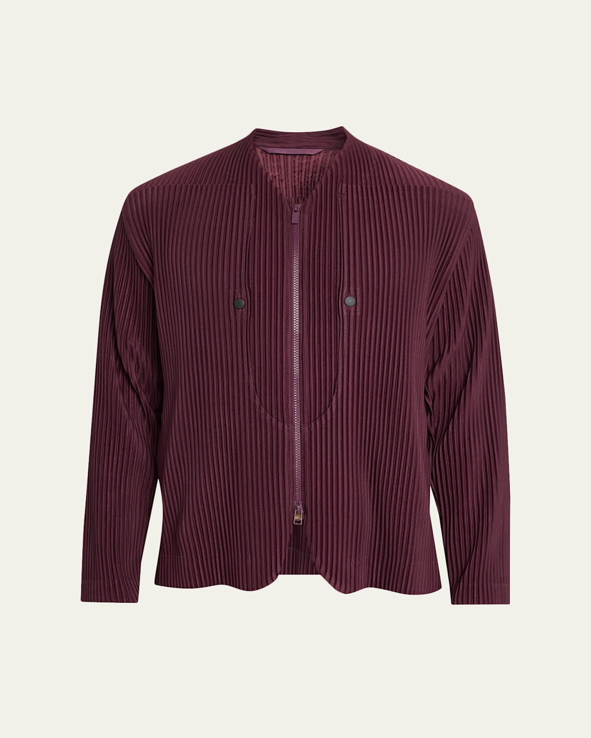 Issey Miyake Men's Quarry Pleated Full-zip Jacket In Red