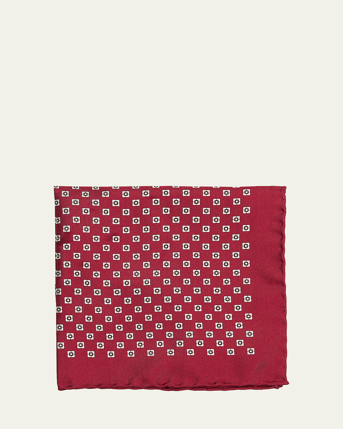 Brunello Cucinelli Men's Geometric Silk Pocket Square | Thumbnail 4 Brunello Cucinelli Men's Geometric Silk Pocket Square | Thumbnail 4