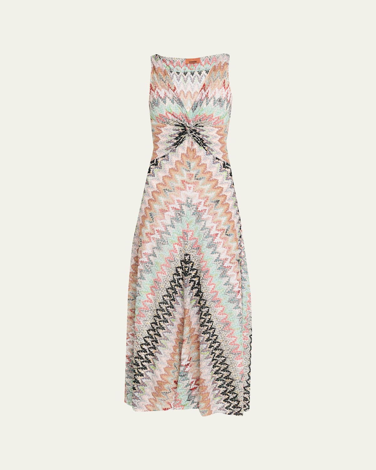 Missoni Zigzag Sleeveless A-line Dress In White