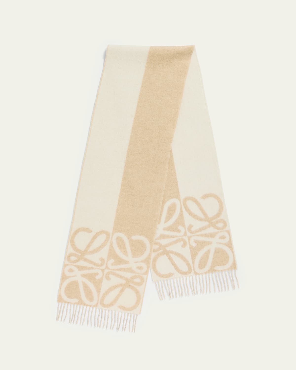 Loewe Wool And Cashmere Anagram Scarf In Sand