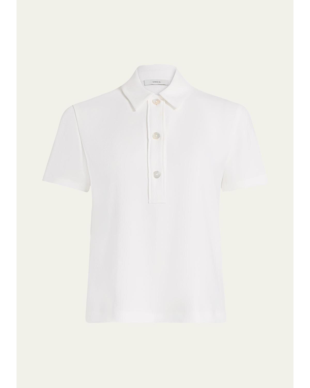 Crepe Short-Sleeve Polo