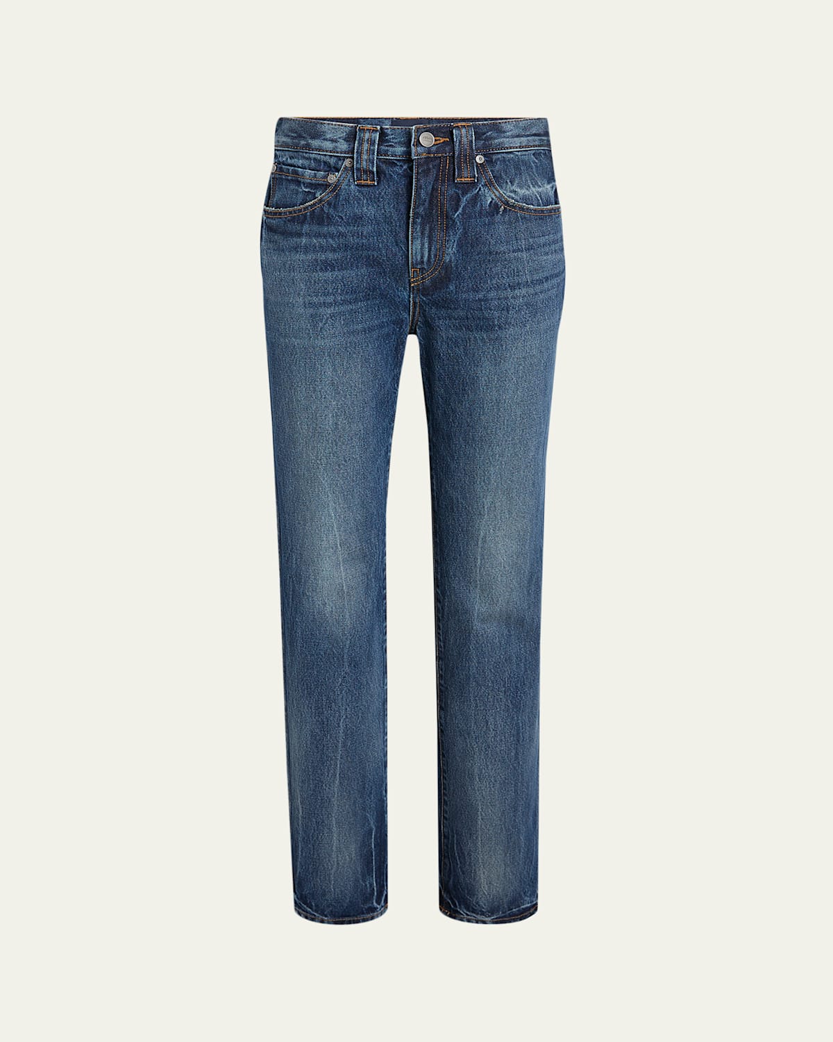 Khaite Farley Straight-leg Acid-washed Jeans In Blue