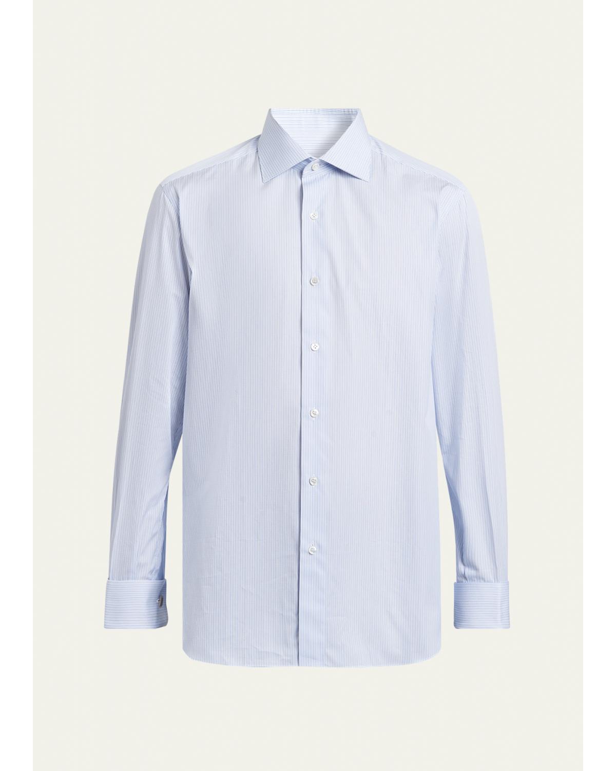 Men'S Fine-Stripe Cotton Sport Shirt