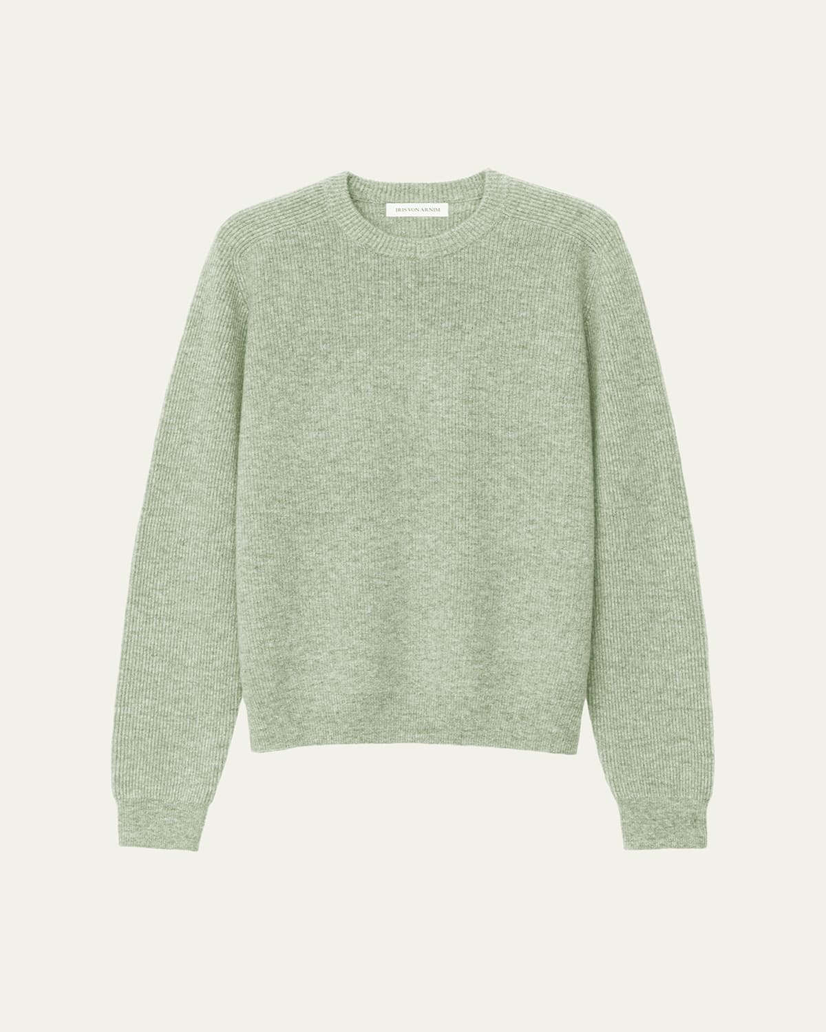 Iris Von Arnim Men's Cashmere Rib Crewneck Sweater In Green