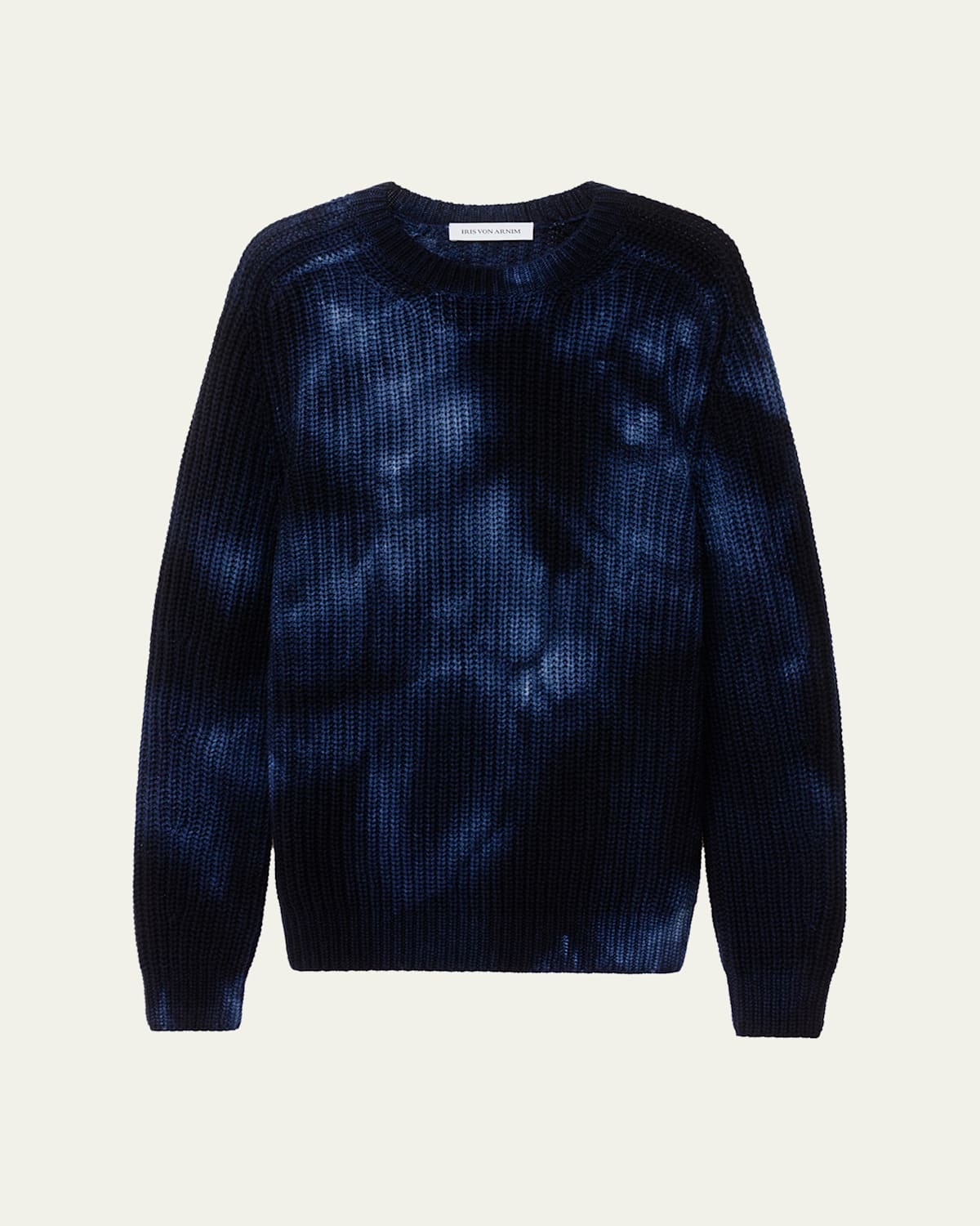 Iris Von Arnim Men's Stonewashed Cashmere Rib-Knit Crewneck Sweater