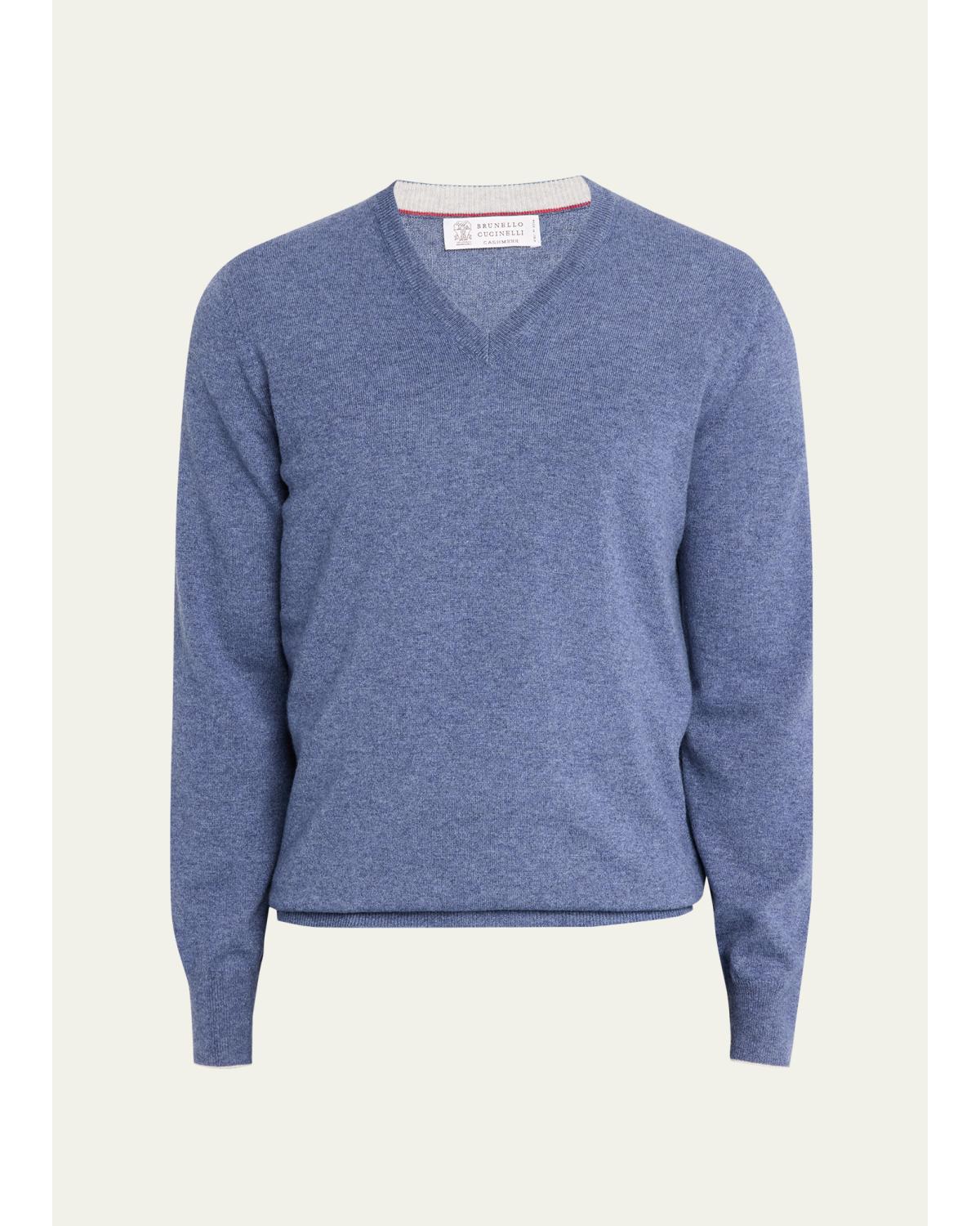 Men'S Cashmere Knit V-Neck Sweater