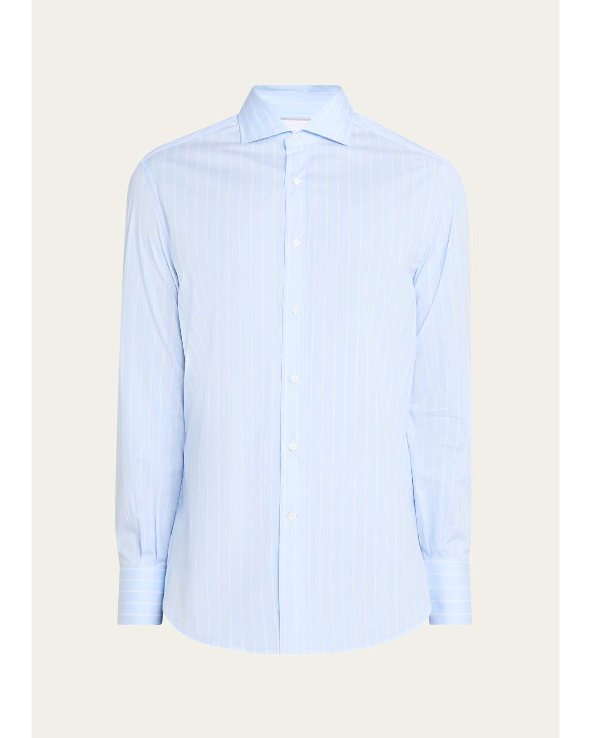 Men'S Pinstripe Cotton Button-Down Shirt