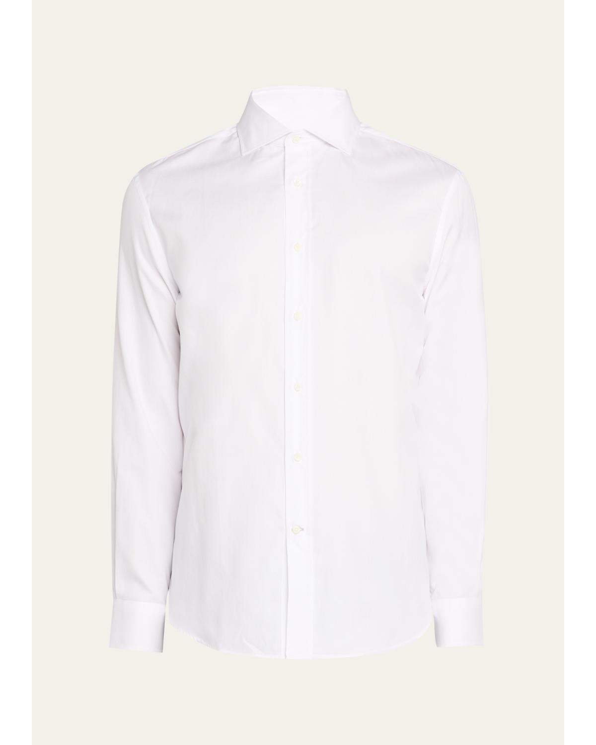 Men'S Solid Cotton Classic Fit Button-Down Shirt
