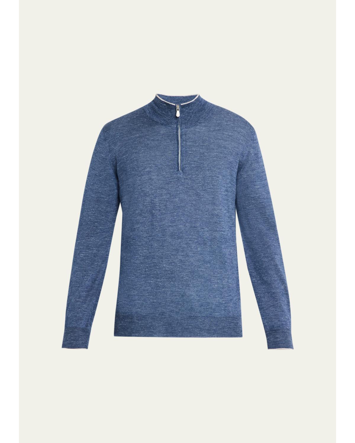 Men'S Cashmere Knit Quarter-Zip Sweater