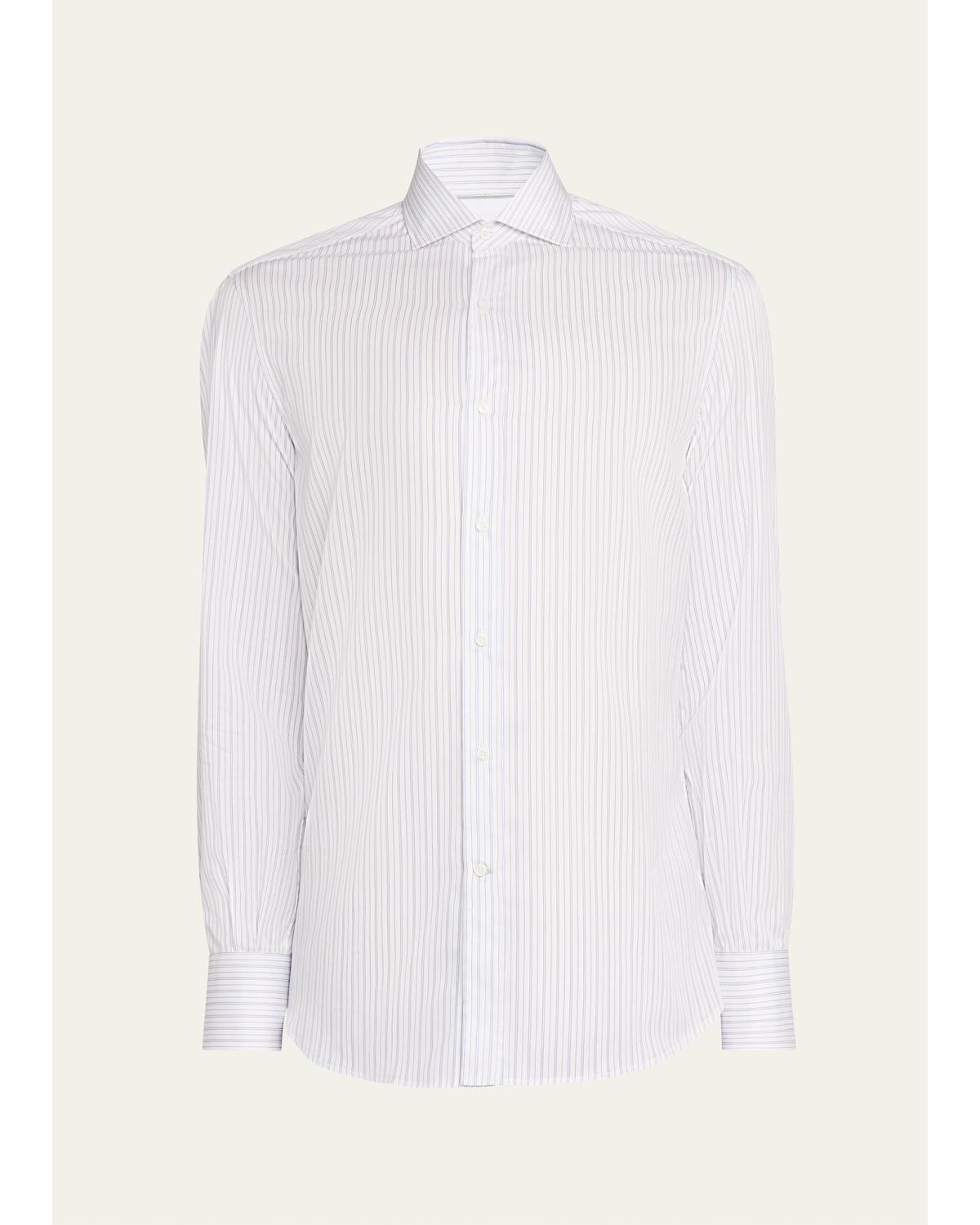 Men'S Cotton Multi-Stripe Button-Down Shirt