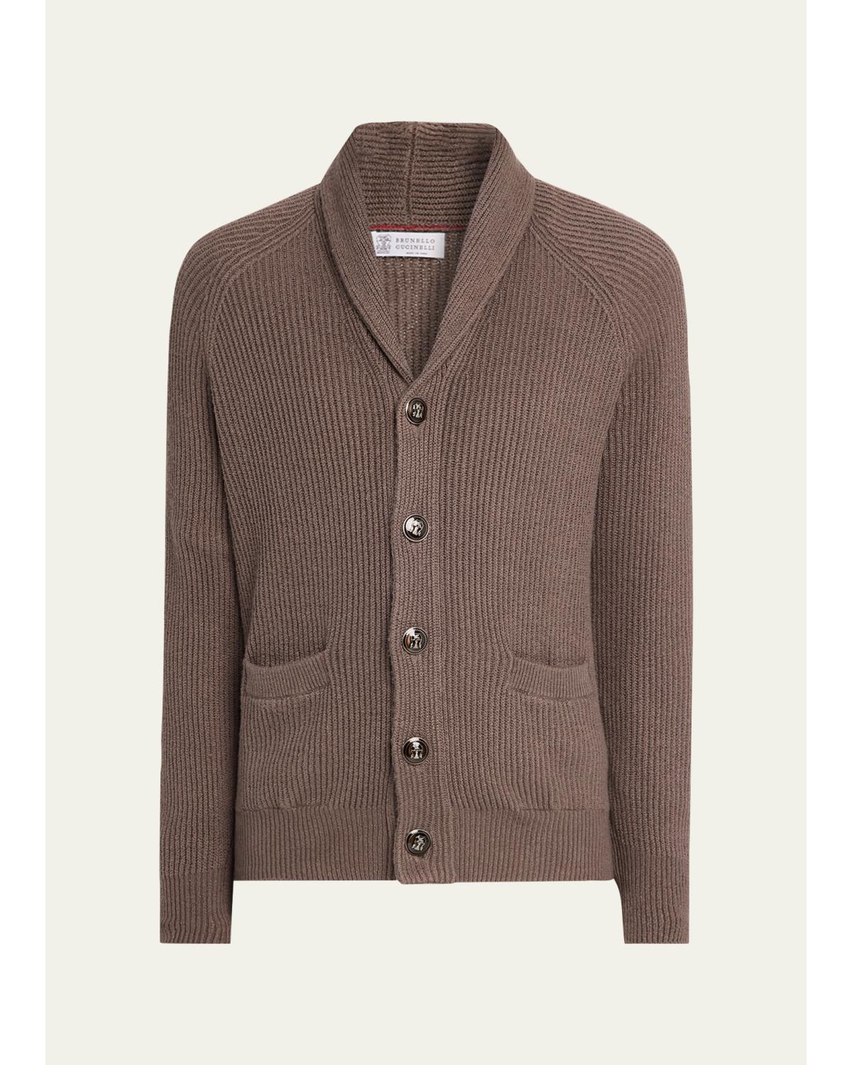 Men'S Cotton Rib Shawl Cardigan