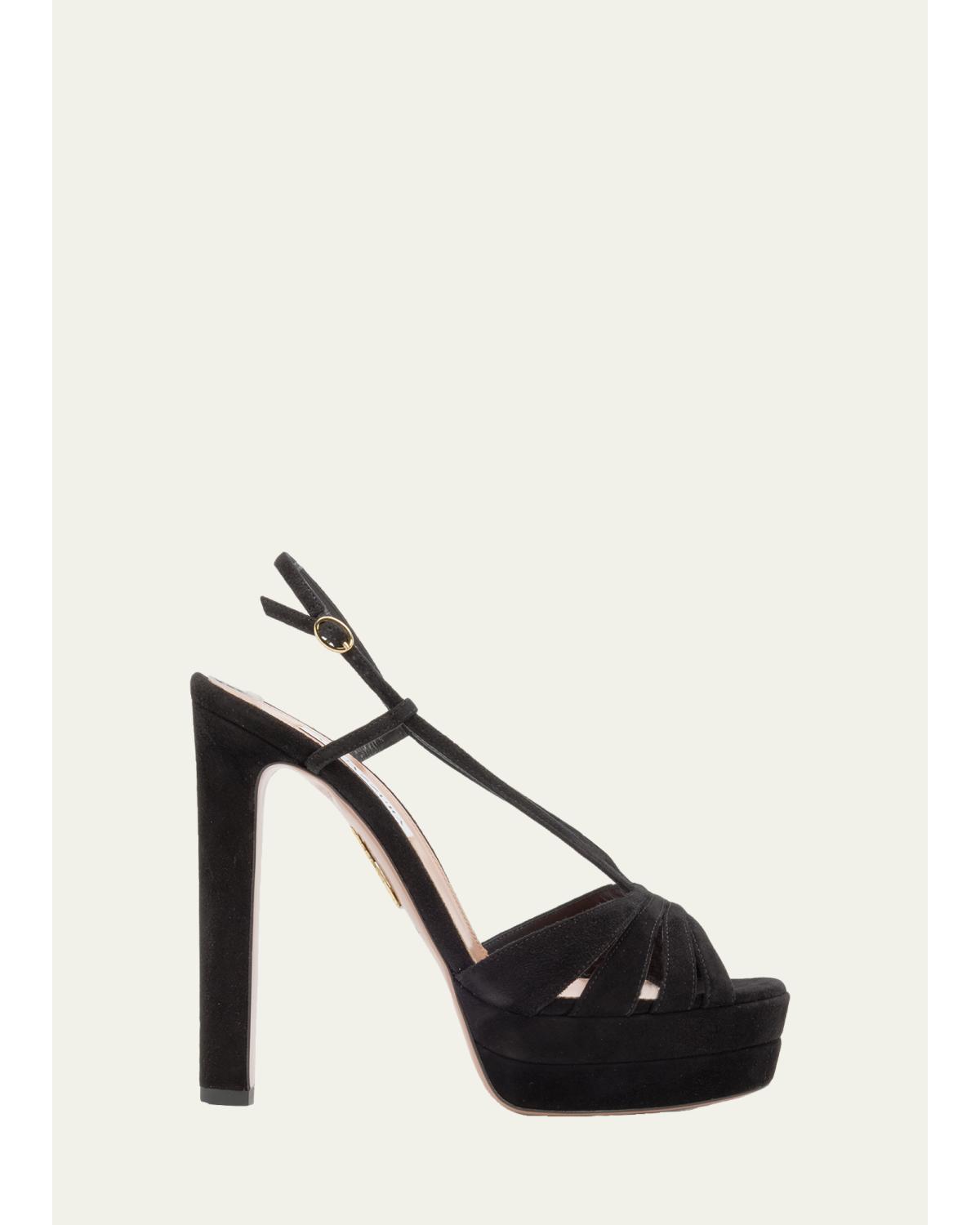 130Mm Aimee Suede Platform Sandals