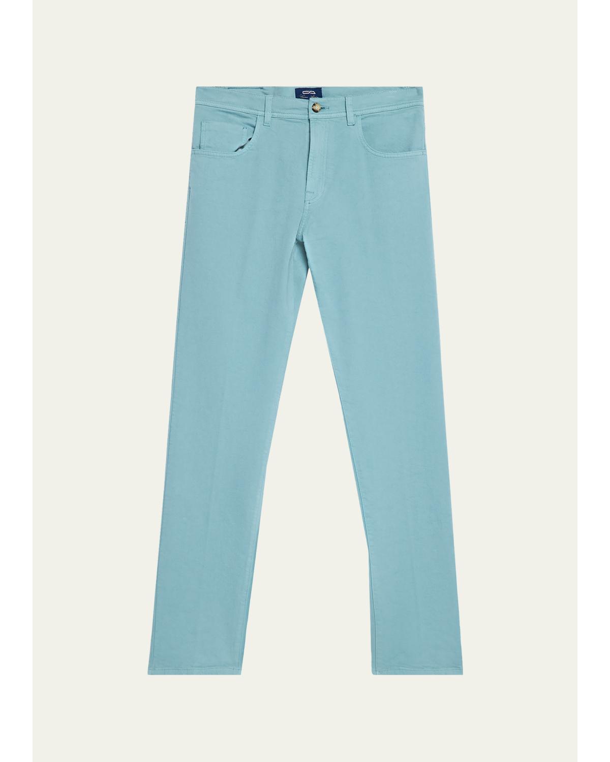 Men's Cotton Bull Slim Straight-Leg Five-Pocket Pants