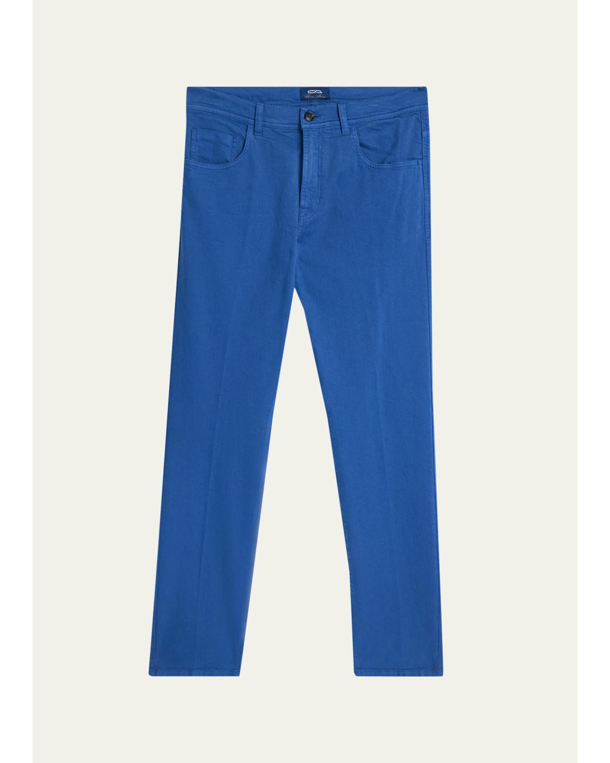 Men'S Cotton Bull Slim Straight-Leg Five-Pocket Pants