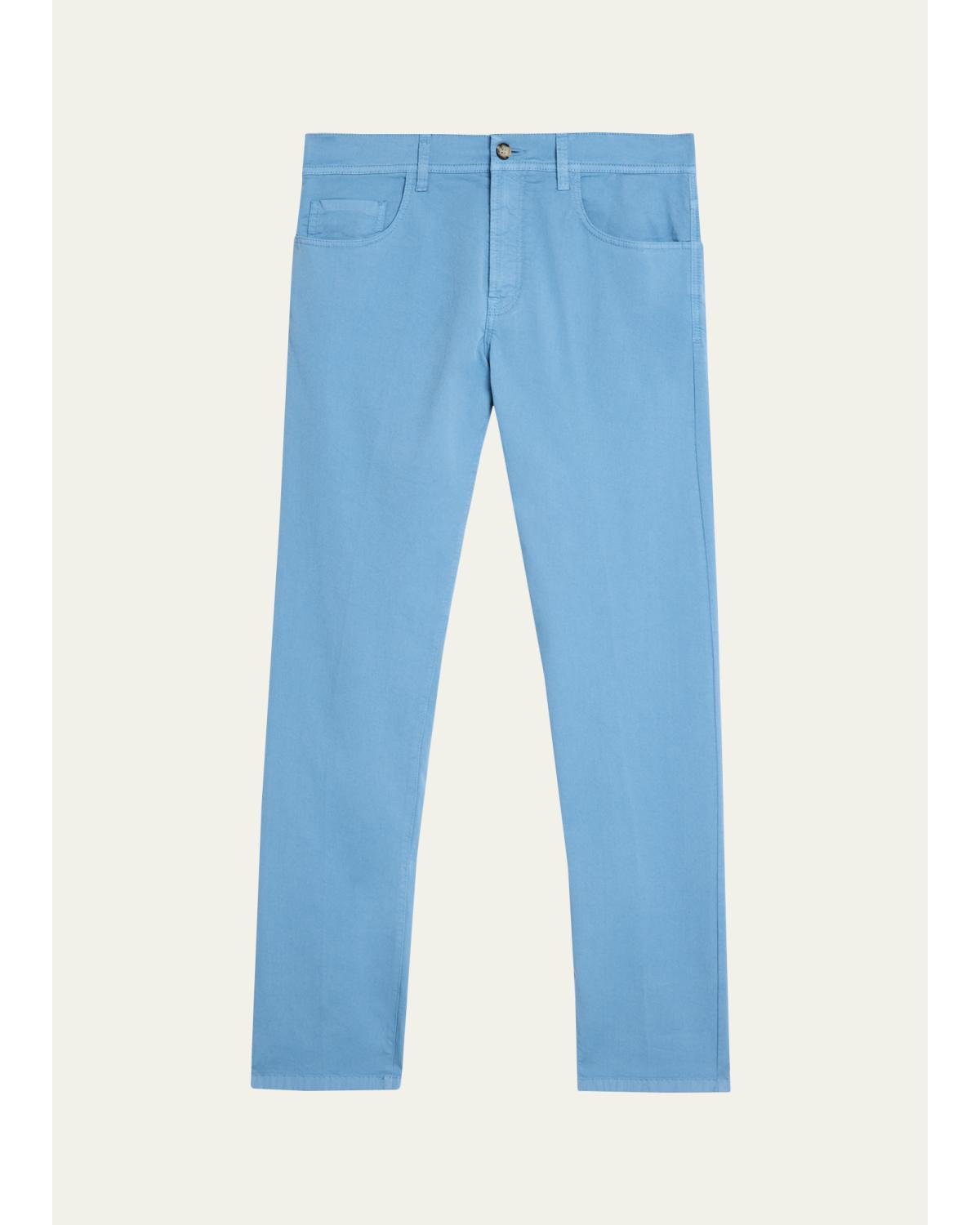 Men'S Cotton Slim Straight-Leg Five-Pocket Pants