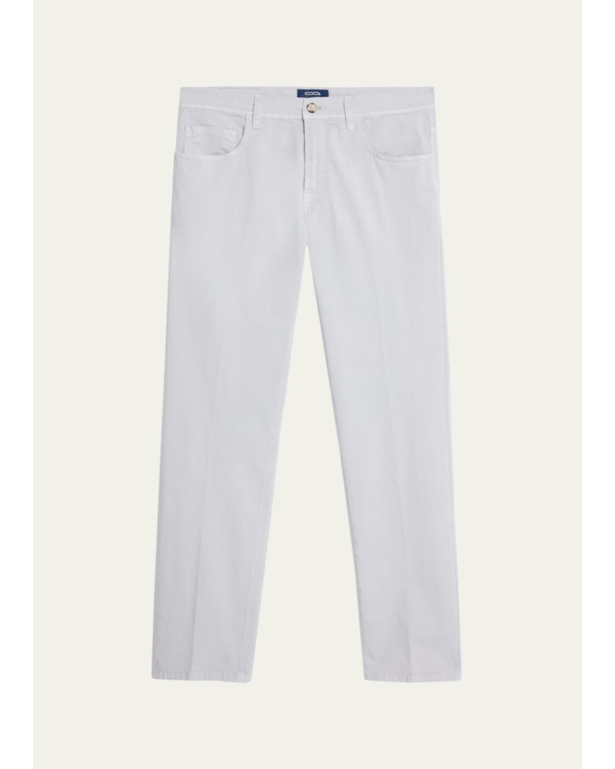 Men'S Cotton Slim Straight-Leg Five-Pocket Pants