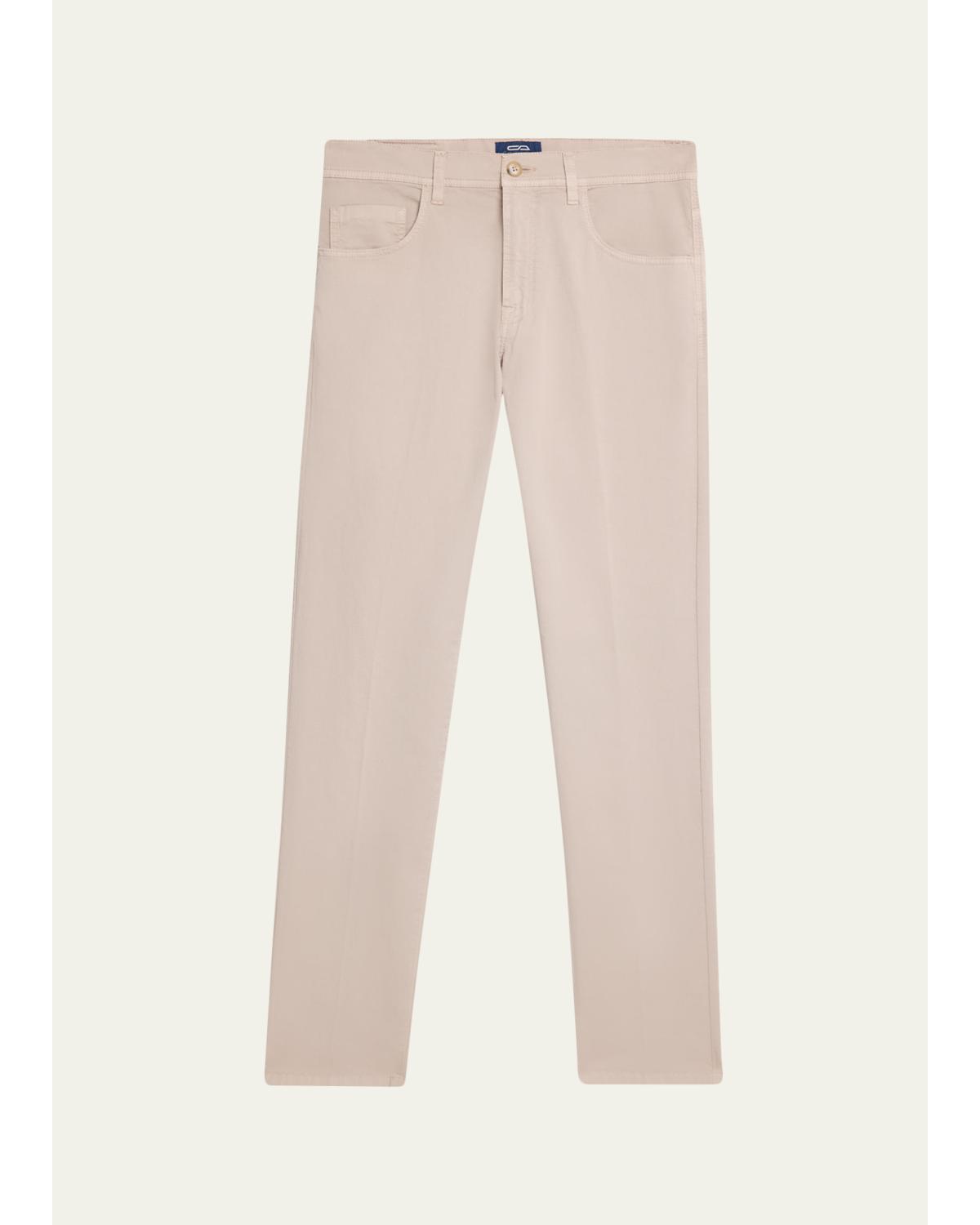 Men'S Cotton Slim Straight-Leg Five-Pocket Pants