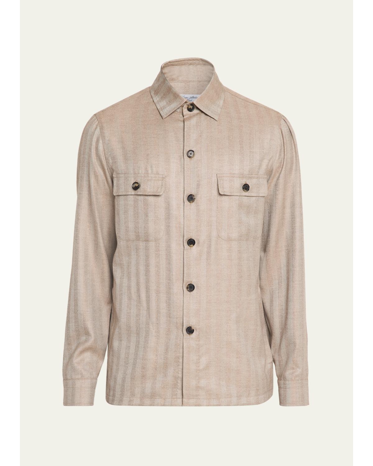 Men's Cashmere and Silk Herringbone Field Jacket