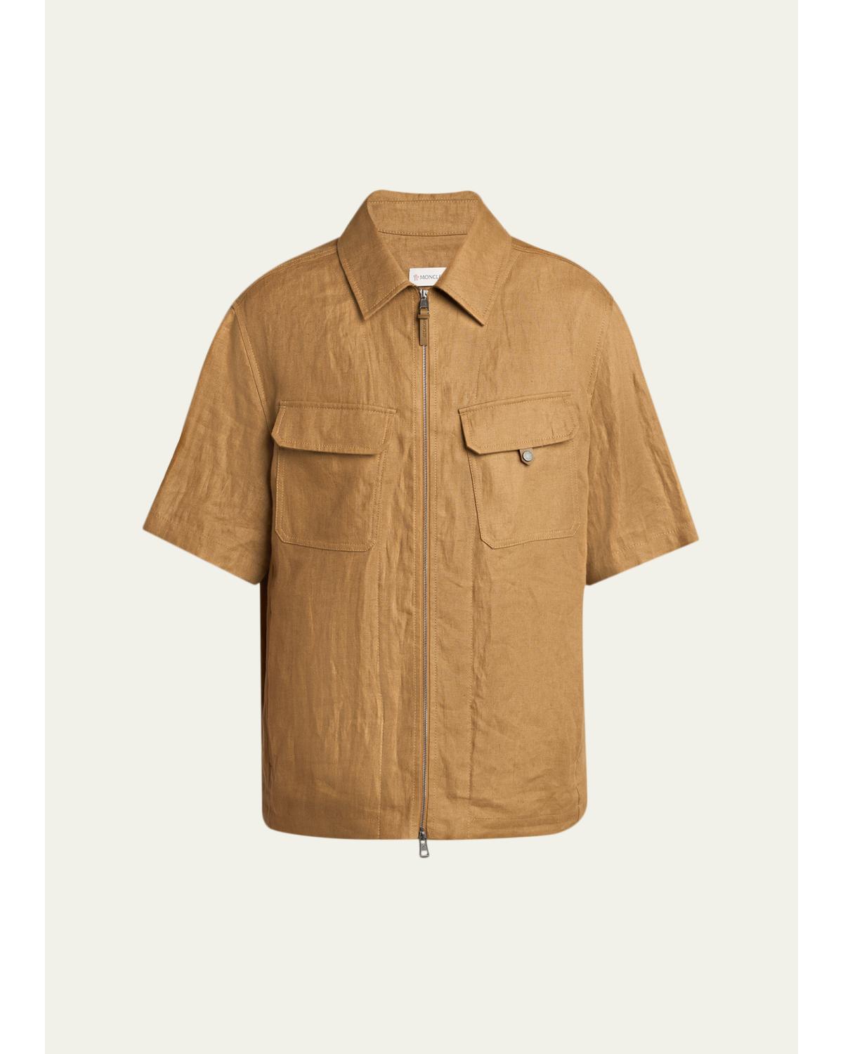 Men'S Flax Short-Sleeve Utility Shirt