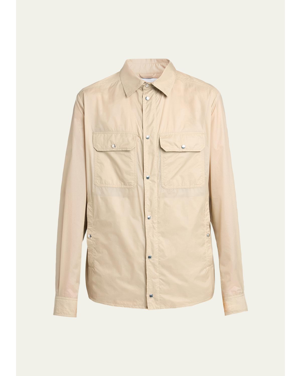 Men'S Nylon Snap-Front Shirt Jacket