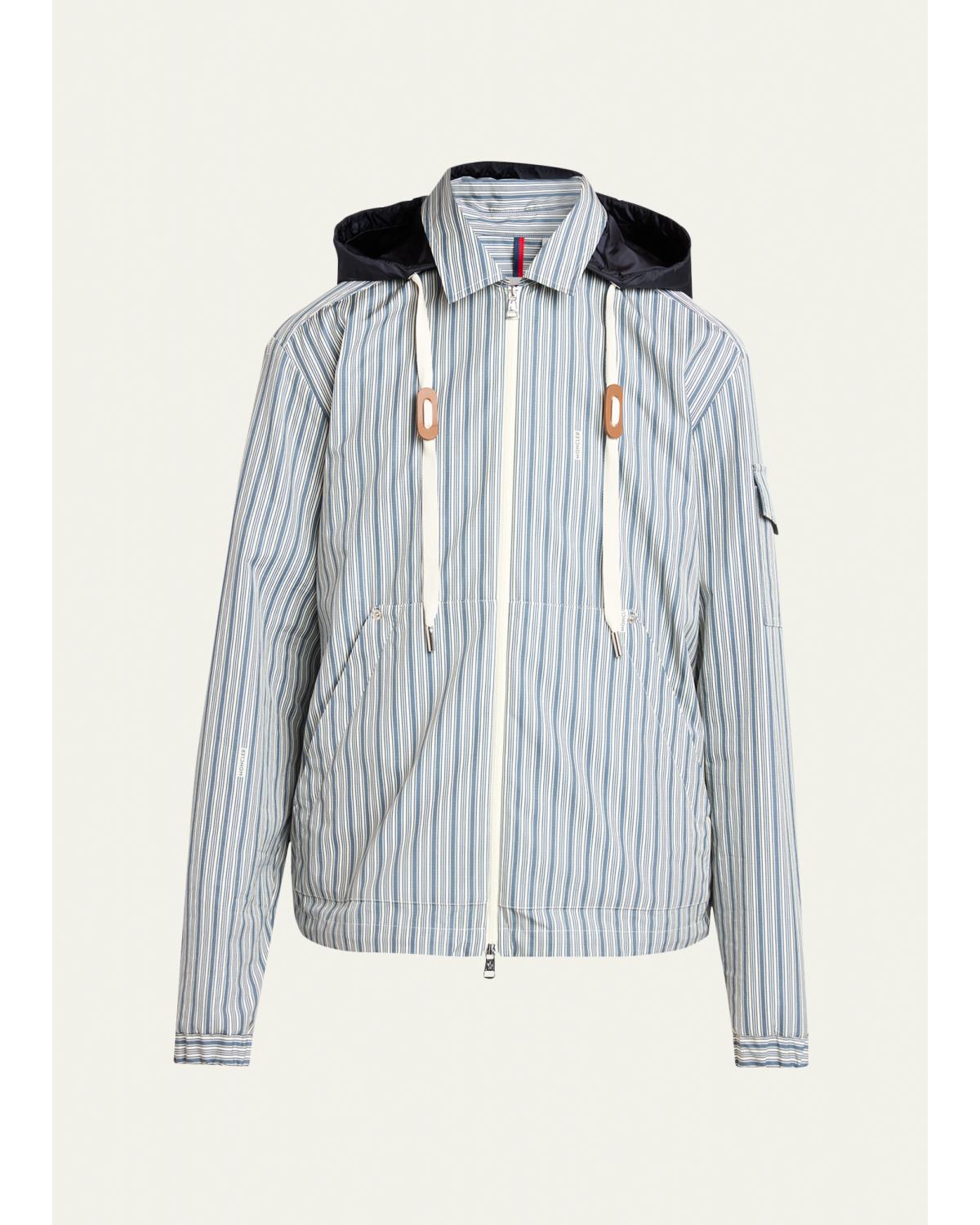 Men'S Havas Stripe Full-Zip Hooded Shirt Jacket