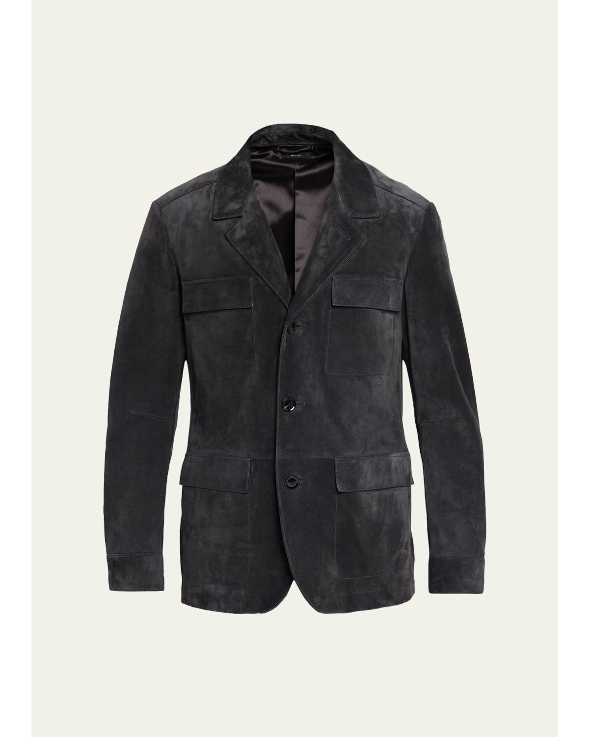 Men'S Suede Military Jacket