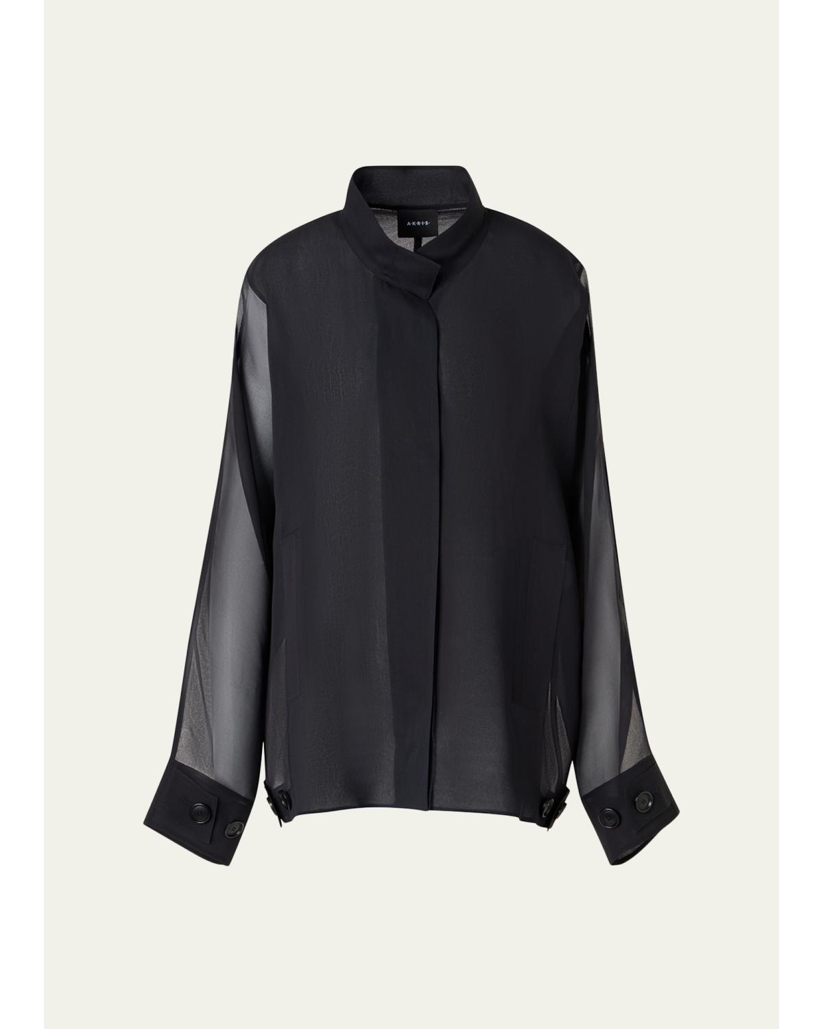 Huma Silk Georgette Oversized Parka Jacket