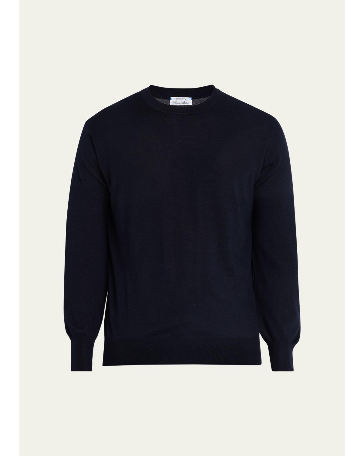 Men'S Solid Cashmere Crewneck Sweater