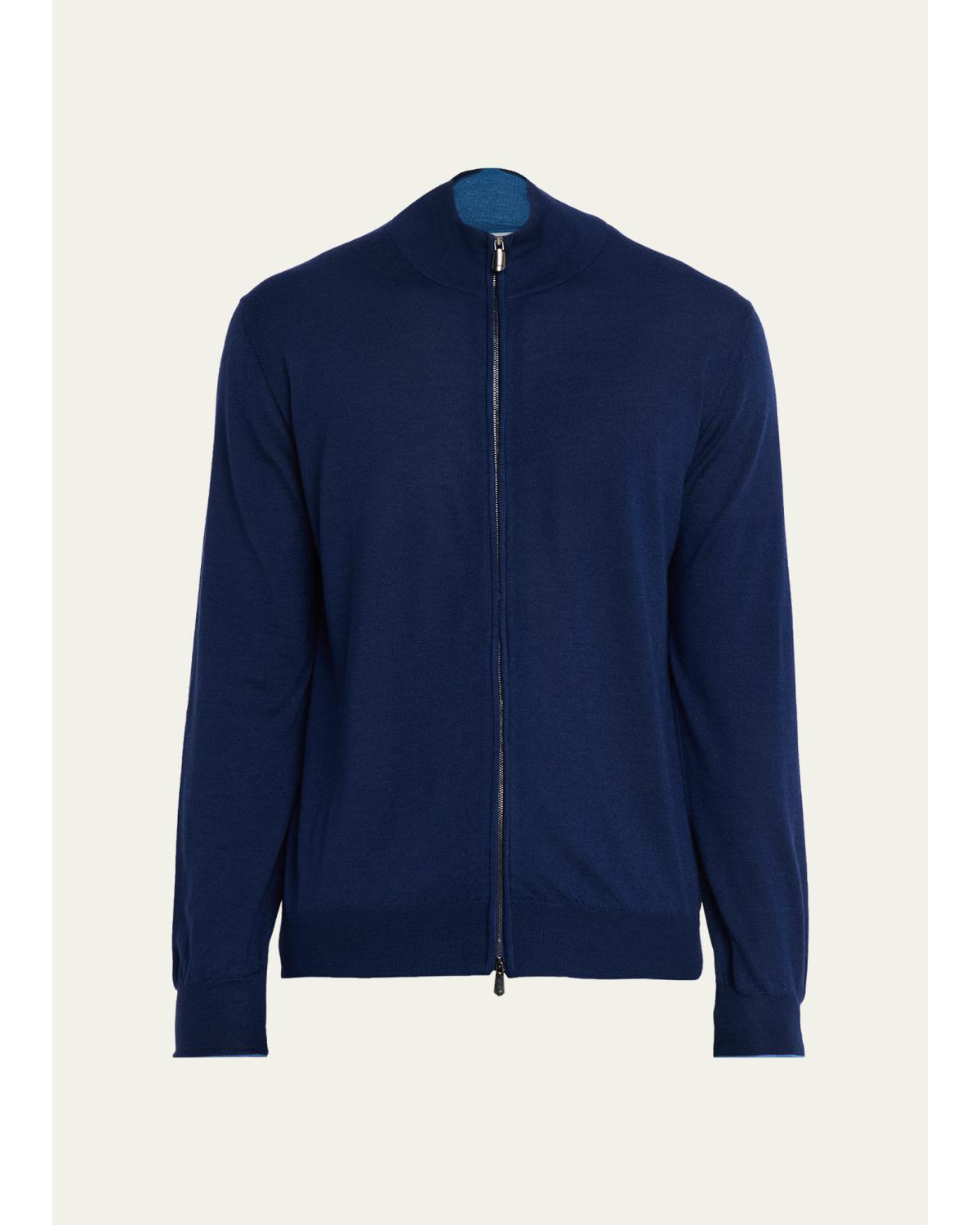 Men'S Cashmere Mock Neck Full-Zip Sweater