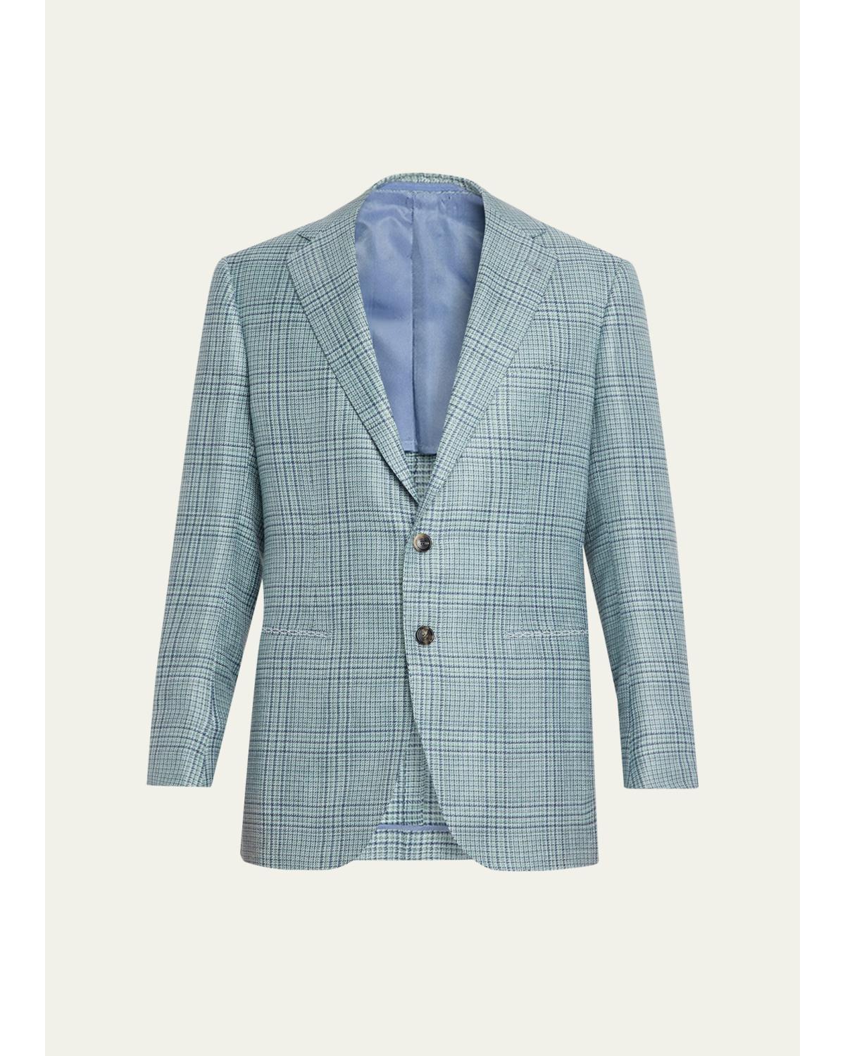 Men'S Plaid Cashmere-Blend Sport Jacket