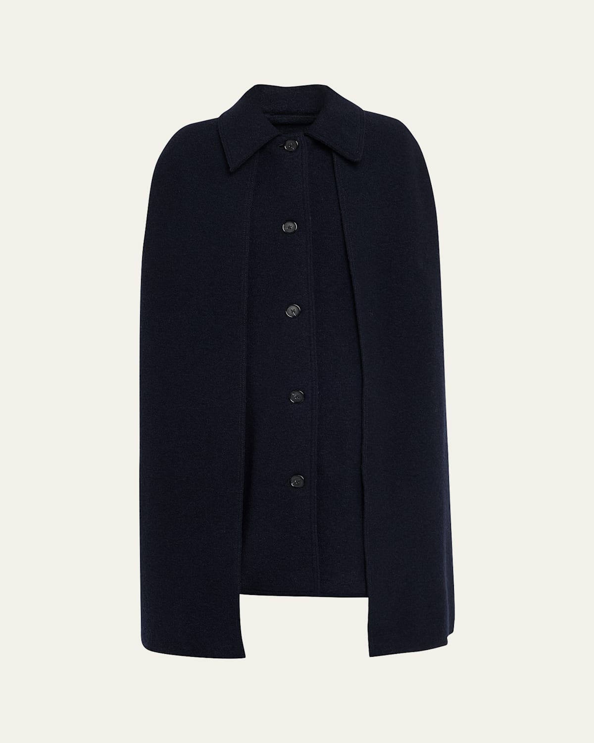 Totême Single-breasted Wool Boucle Cape Coat In Blue