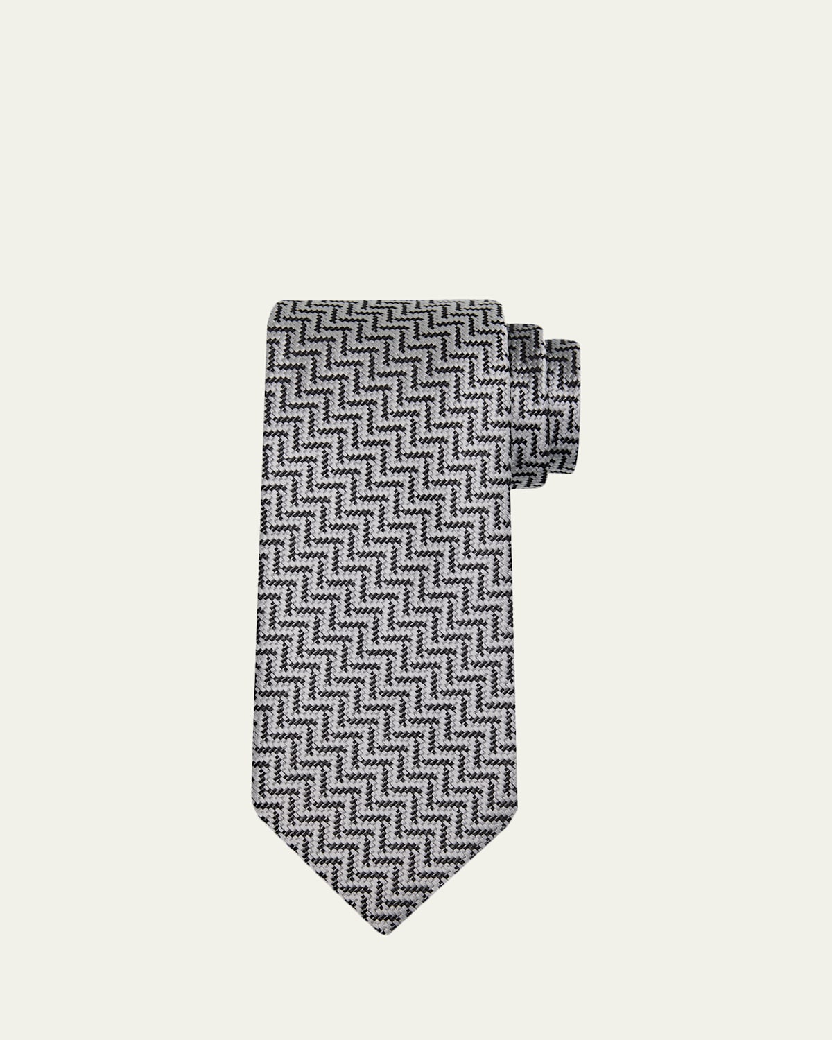 TOM FORD Men 's Diagonal Chevron Silk Tie