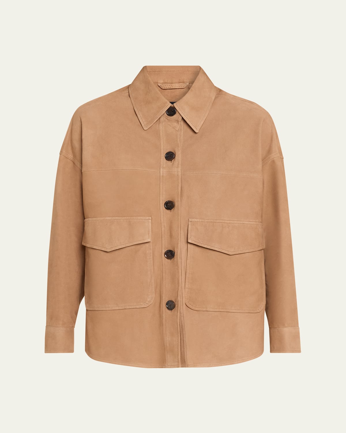Kaylee Button-Down Lambskin Suede Jacket