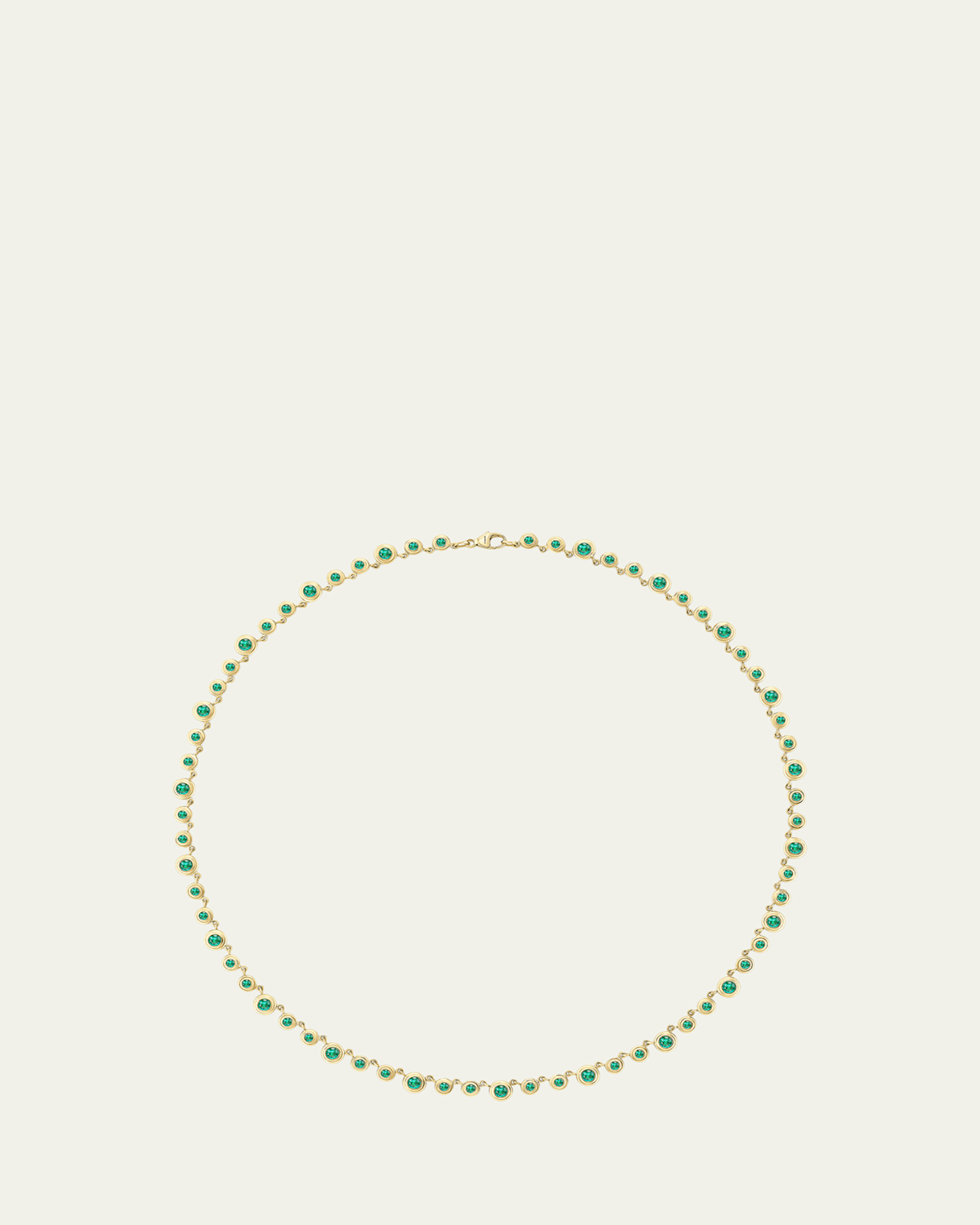 Gemella Jewels 18K Yellow Gold Emerald Tennis Necklace