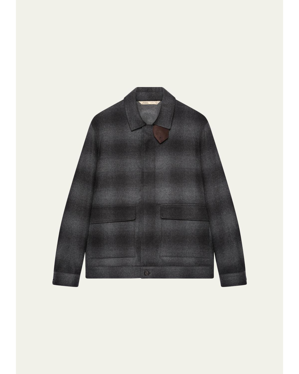 Men'S Wool Check Overshirt