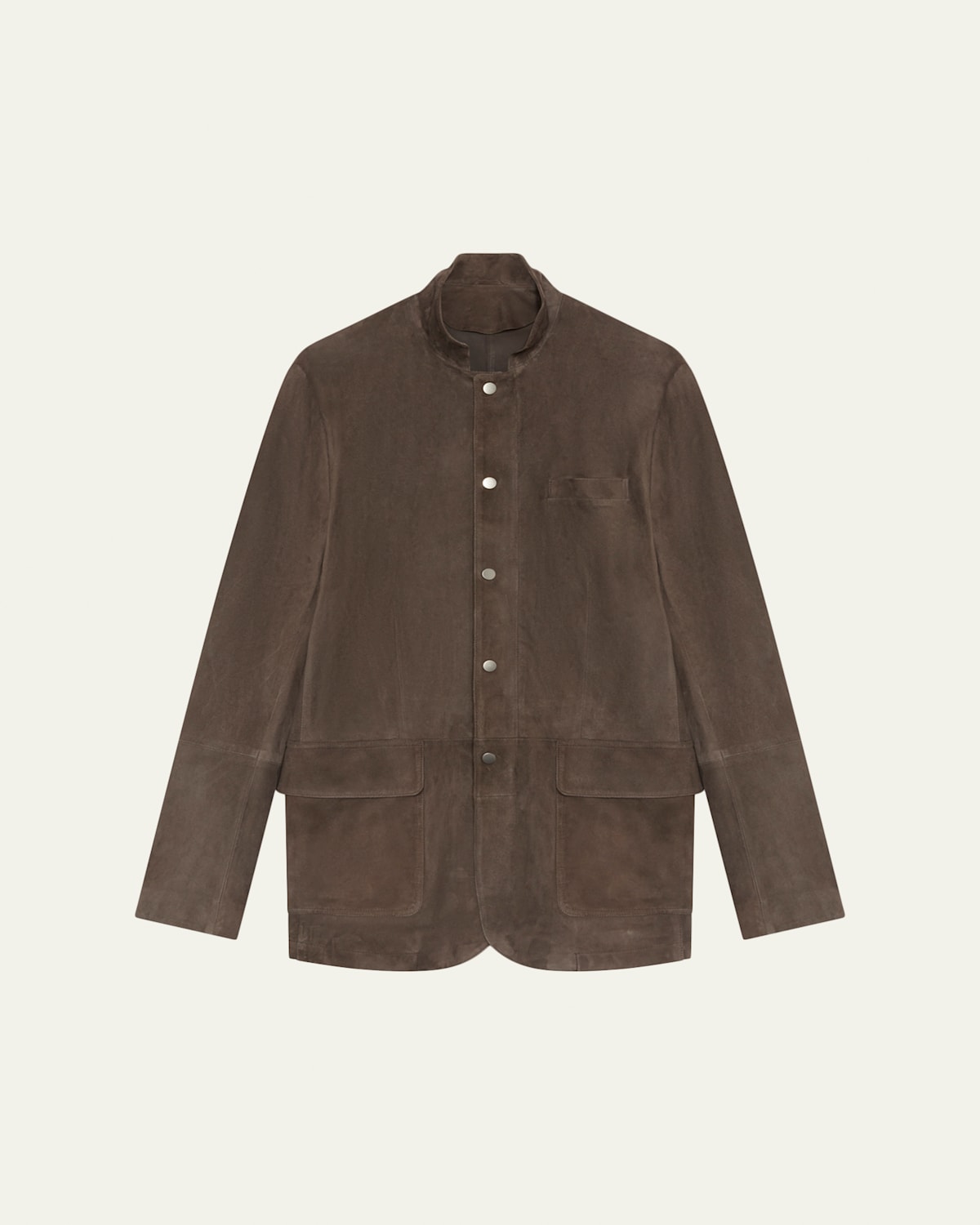 Baldassari Men's Leather Snap-Front Chore Jacket