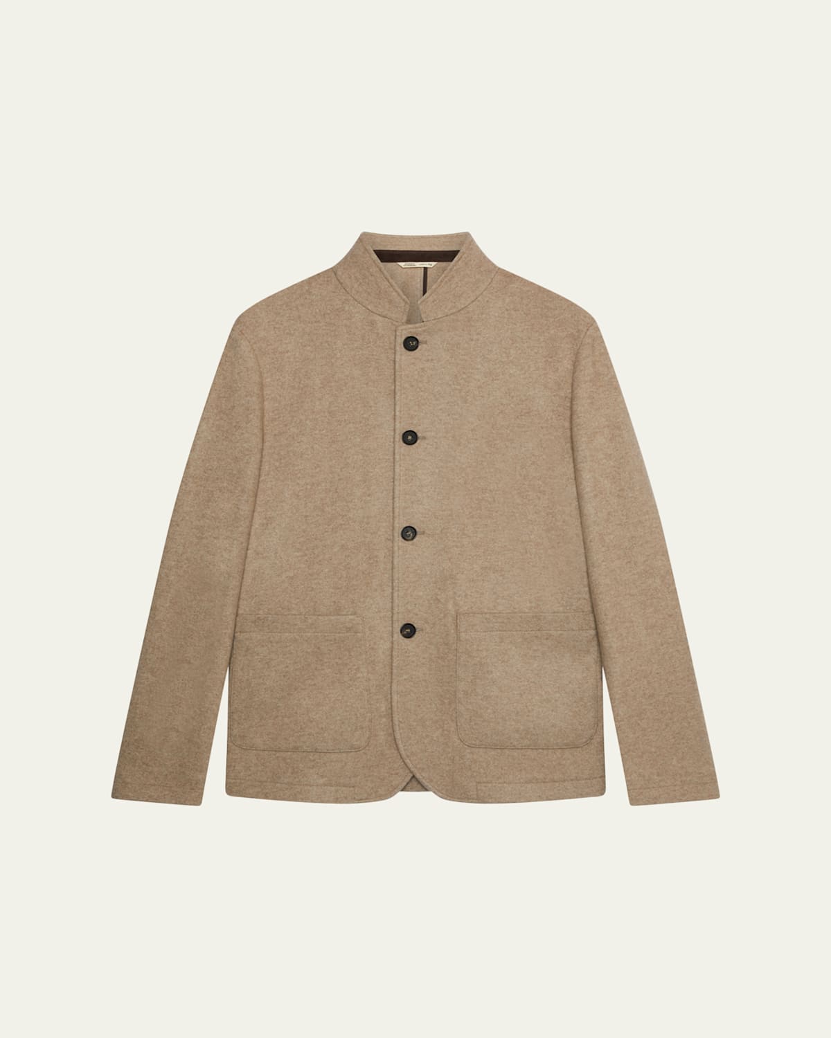 Maurizio Baldassari Men's Cashmere Stand Collar Four-Button Chore Jacket