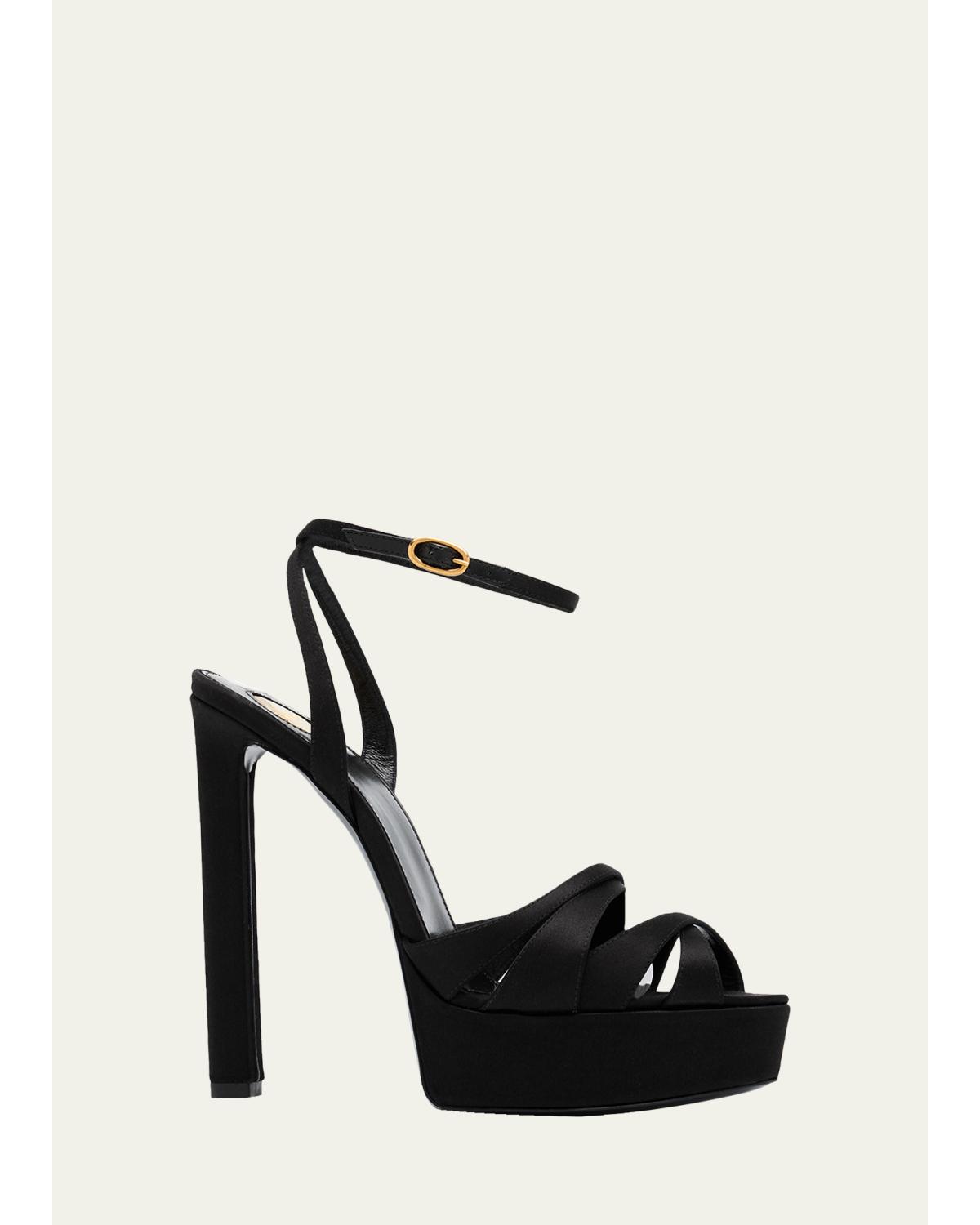 110mm Chandelle Satin Platform Sandals