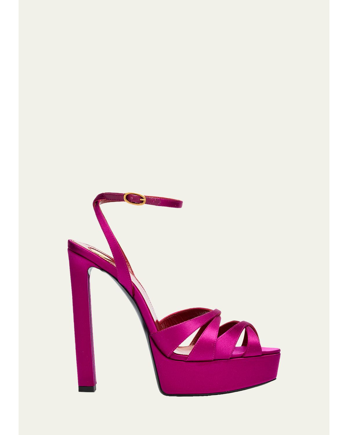 110Mm Chandelle Satin Platform Sandals