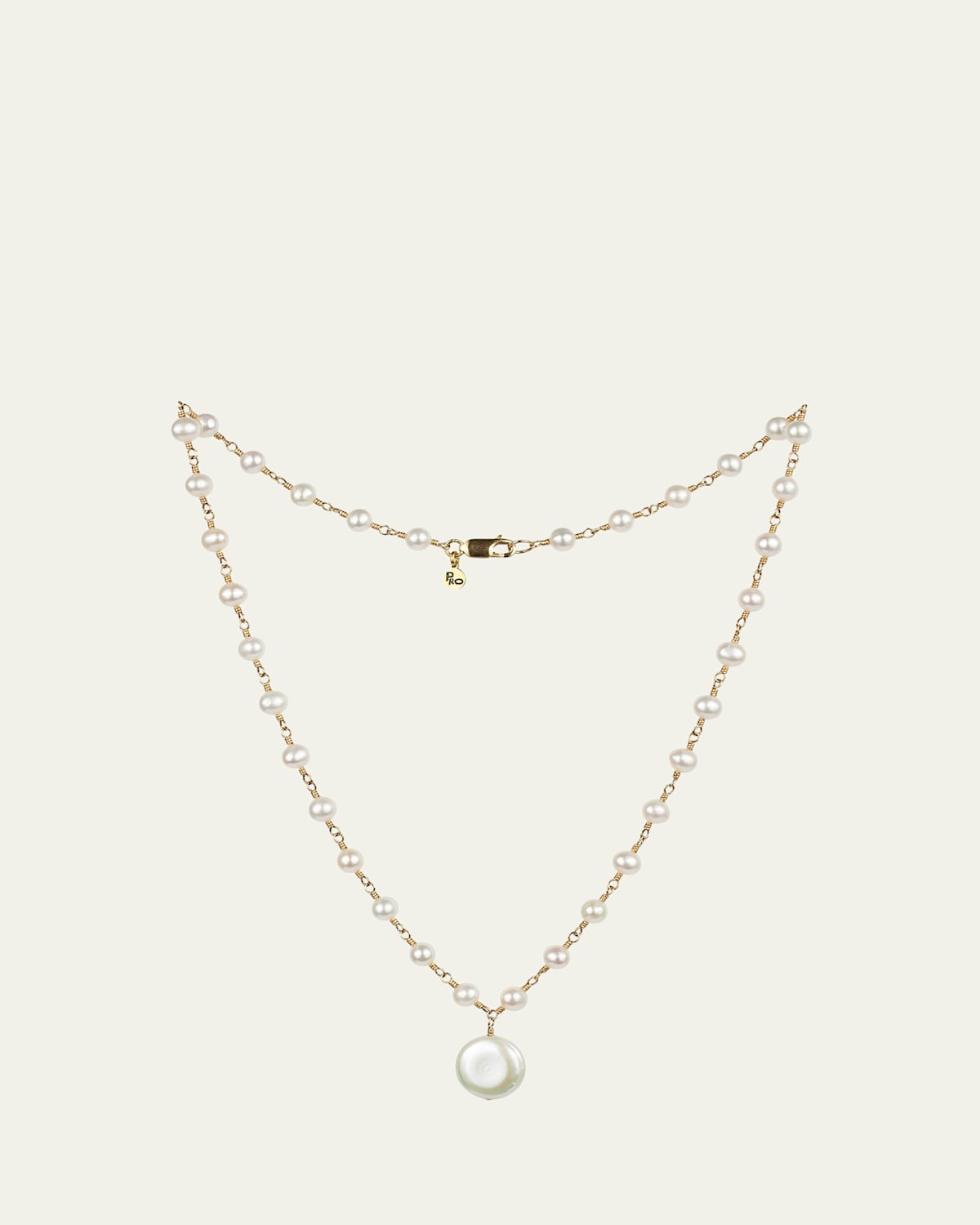 Presley Oldham Magnolia Necklace with Coin Pearl Pendant