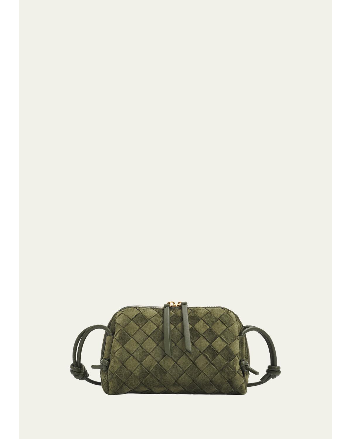 Concert Pouch Intrecciato Suede Crossbody Bag