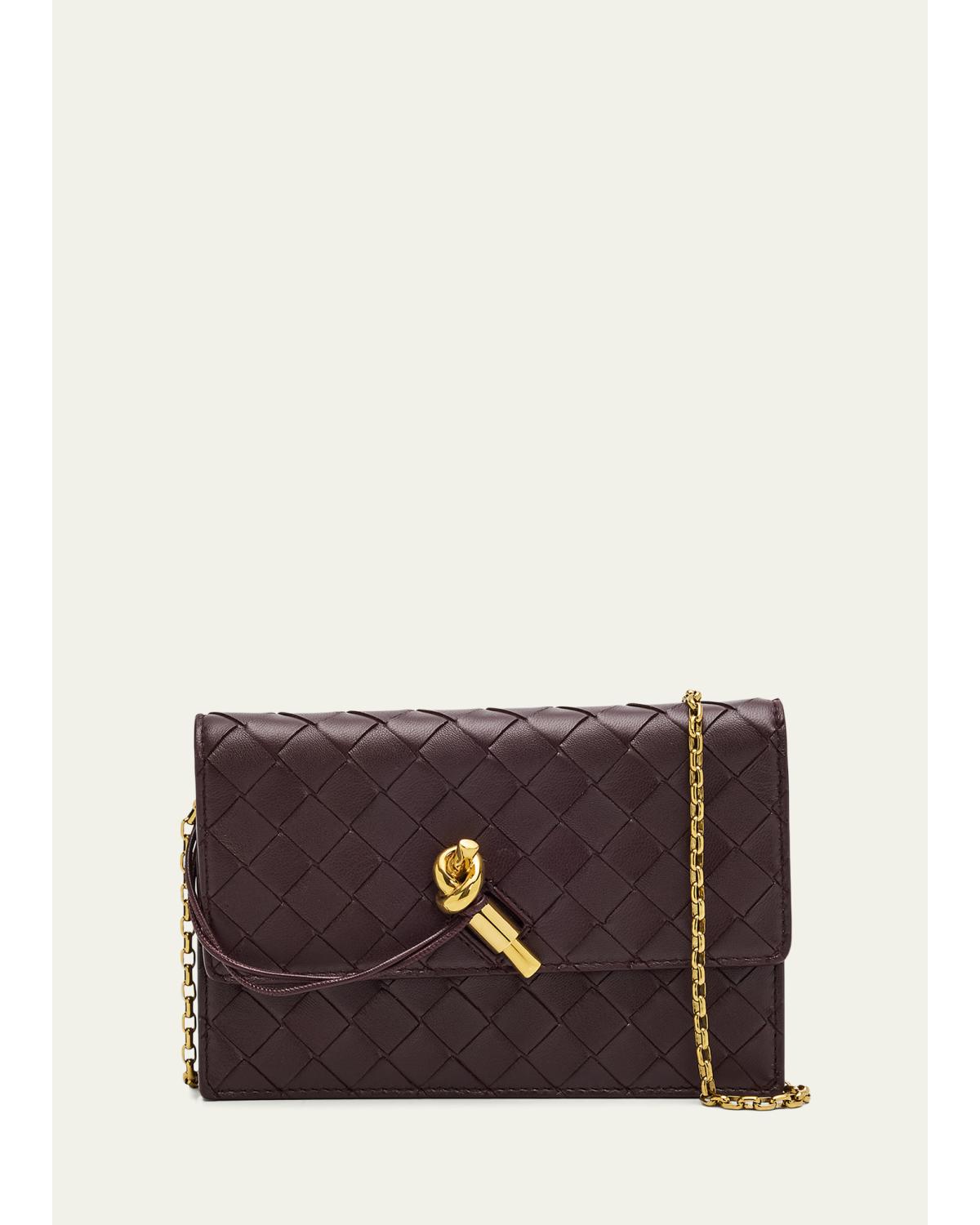 Andiamo Leather Chain Pouch Bag