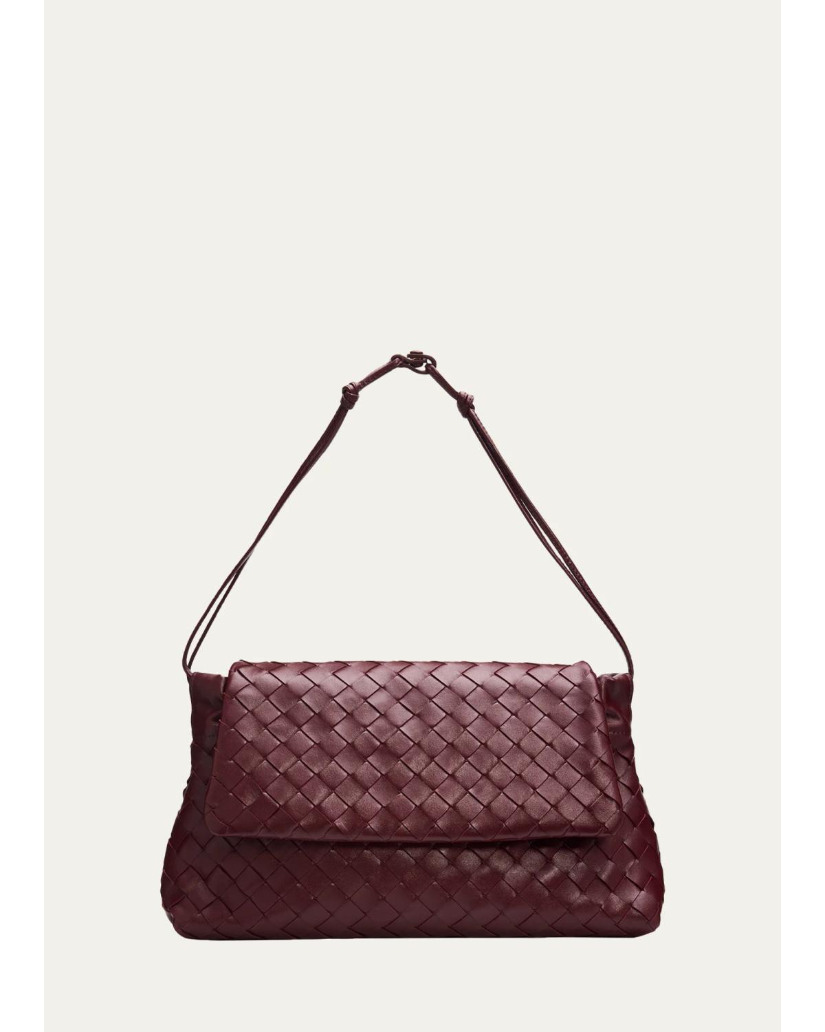 Bottega Veneta Giorno Leather Drawstring Shoulder Bag In Barolo