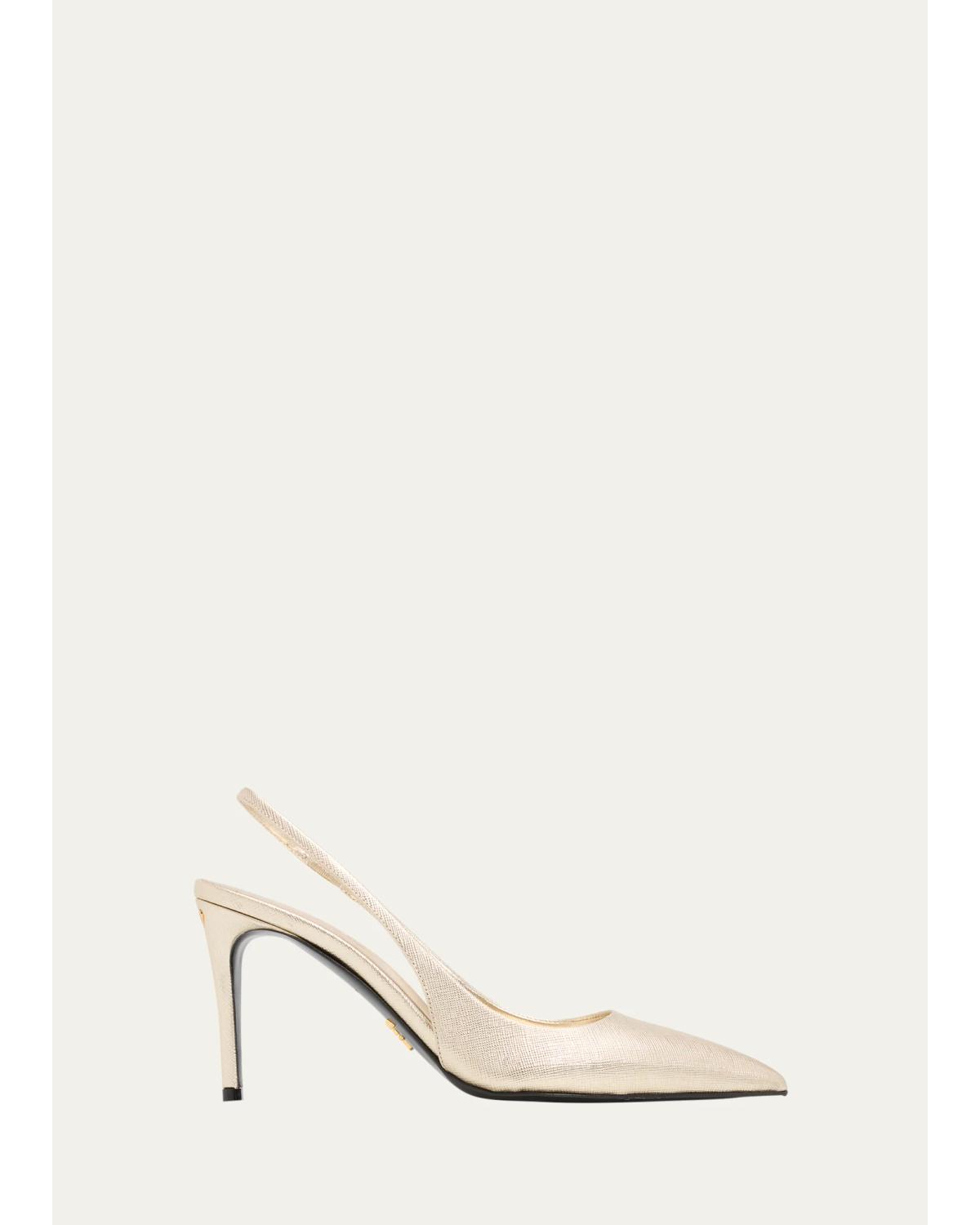 85Mm Vernice Saffiano Slingback