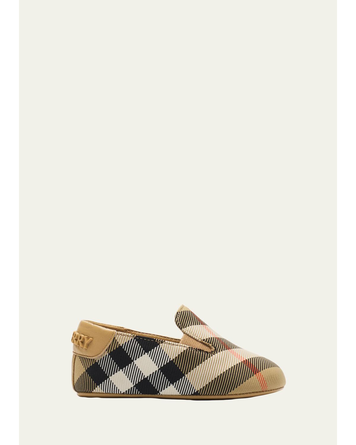 Kid's Check Nylon-Blend Booties, Kids