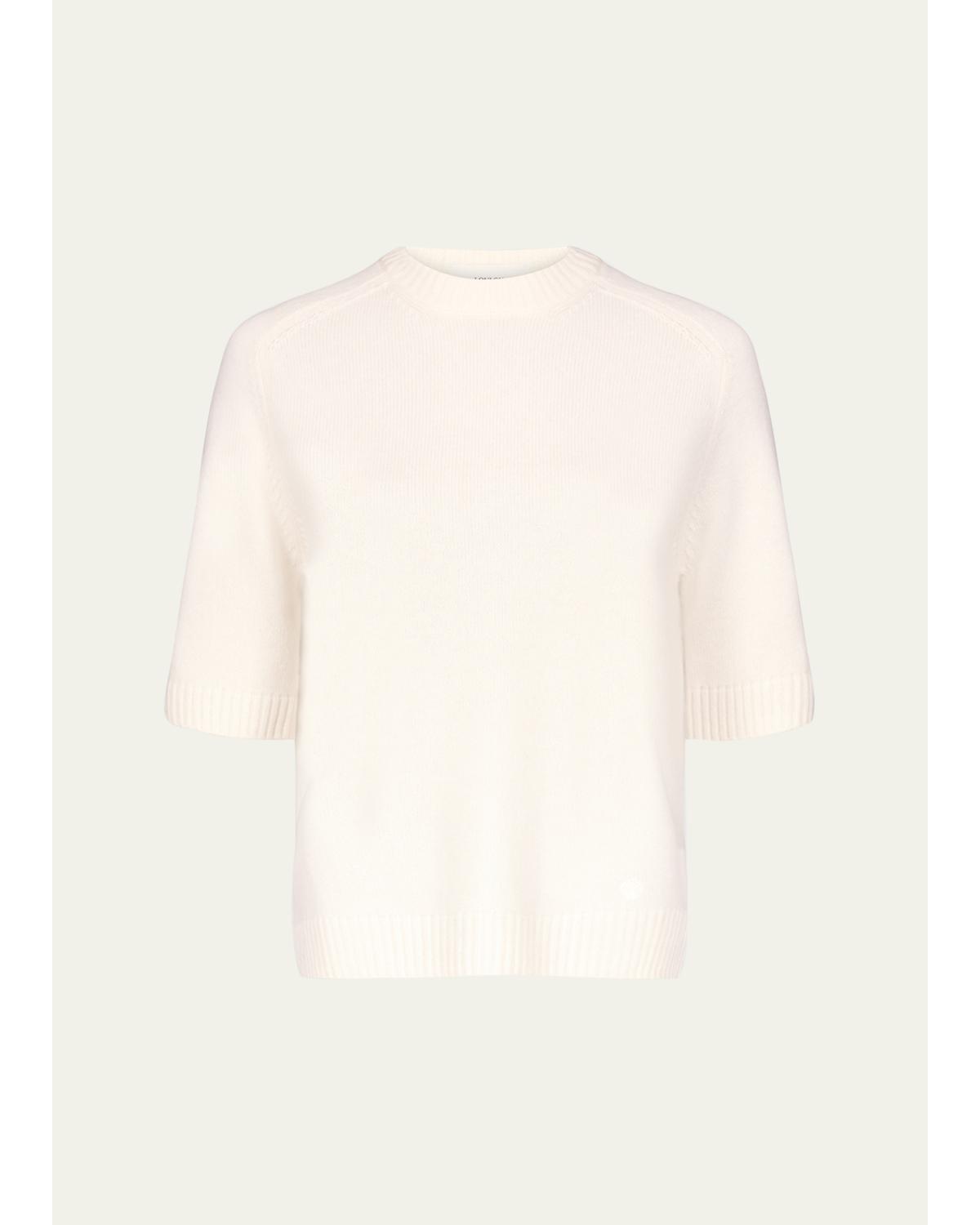 Dara Short-Sleeve Cashmere Sweater