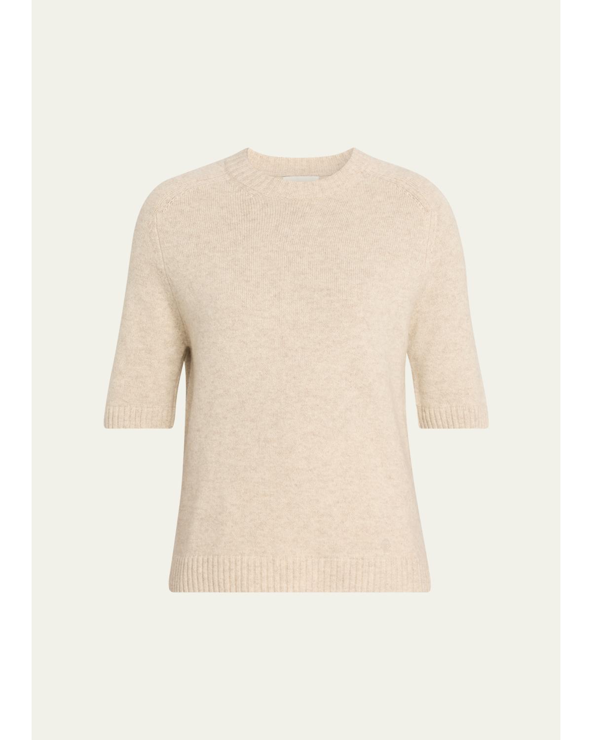Dara Short-Sleeve Cashmere Sweater
