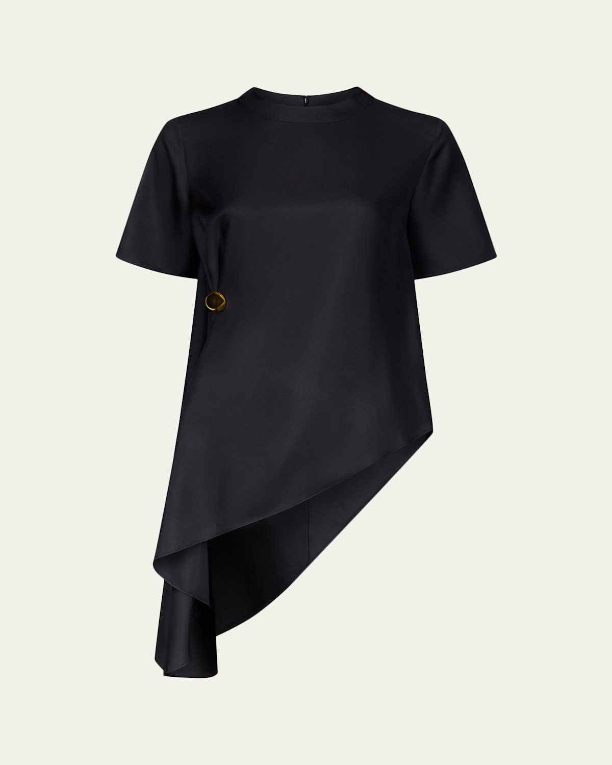 Loulou De Saison Madea Draped Asymmetric Silk Top